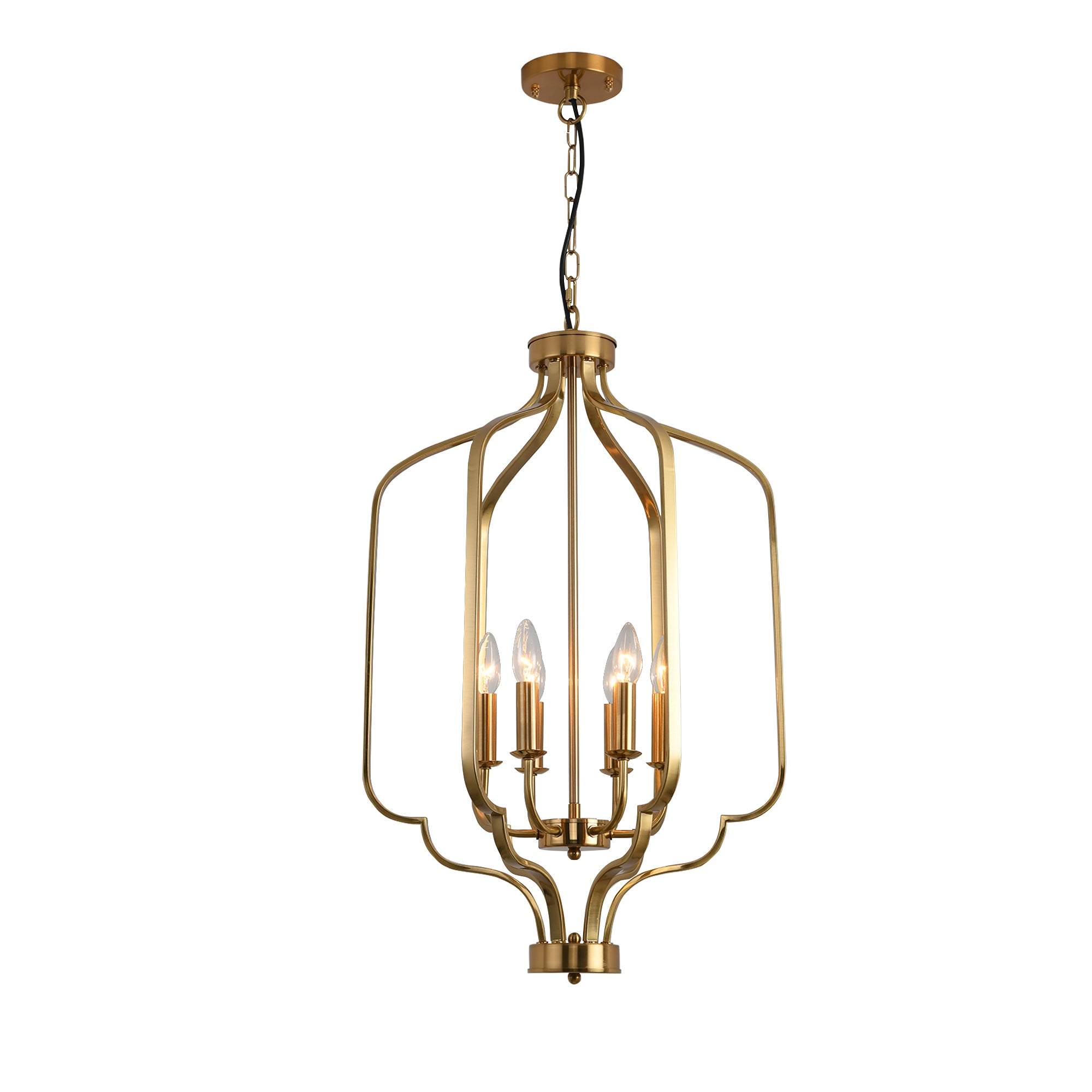 Electroplated Gold Chandelier Iron Gold  6 Bulbs
