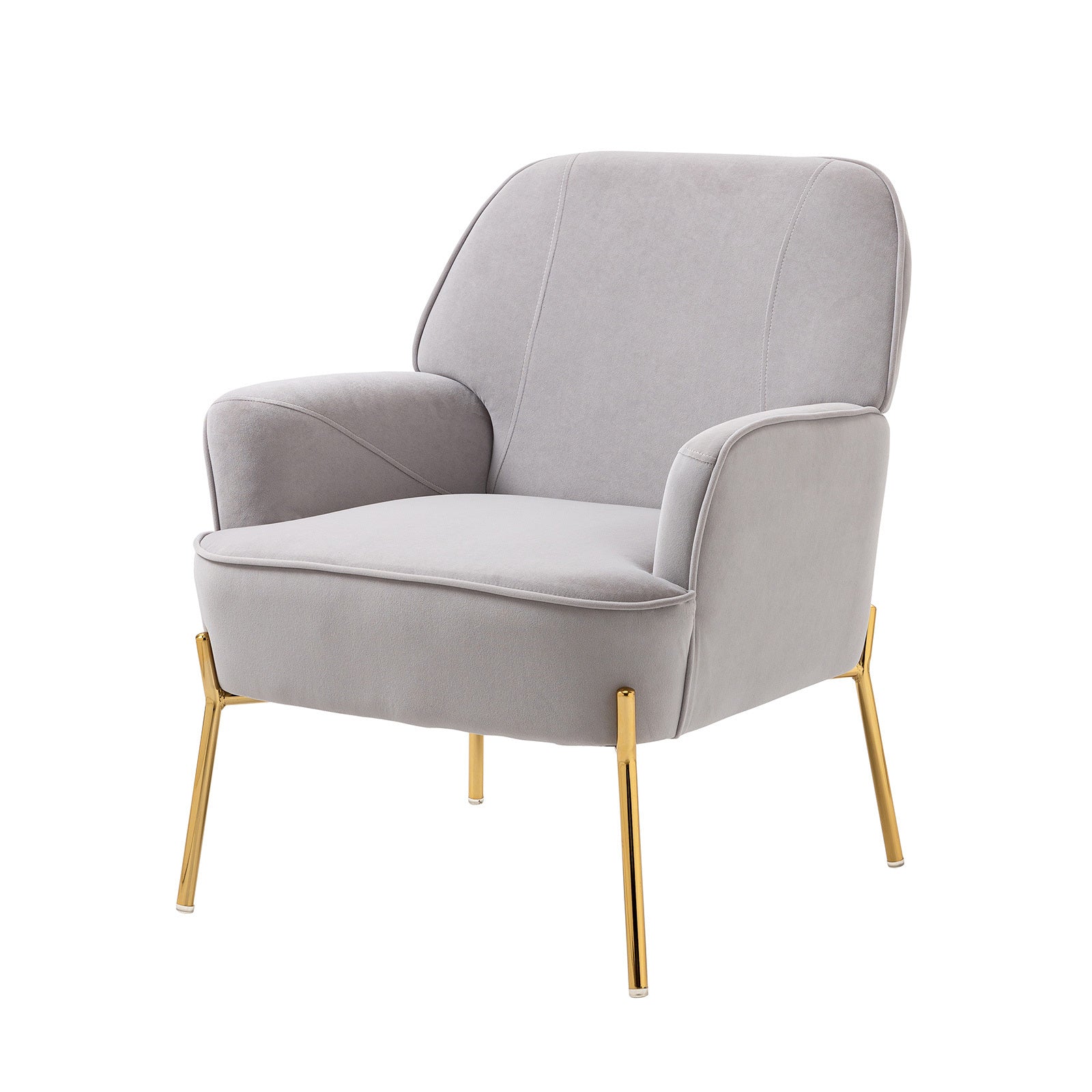 Velvet Accent Upholstered Chair (Gray)