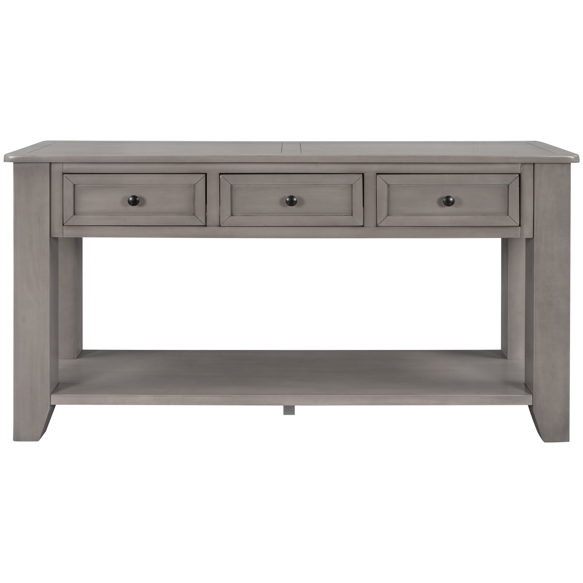 55'' Modern Console Table Sofa Table for Living Room with 3 Drawers and 1 Shelf (Gray)