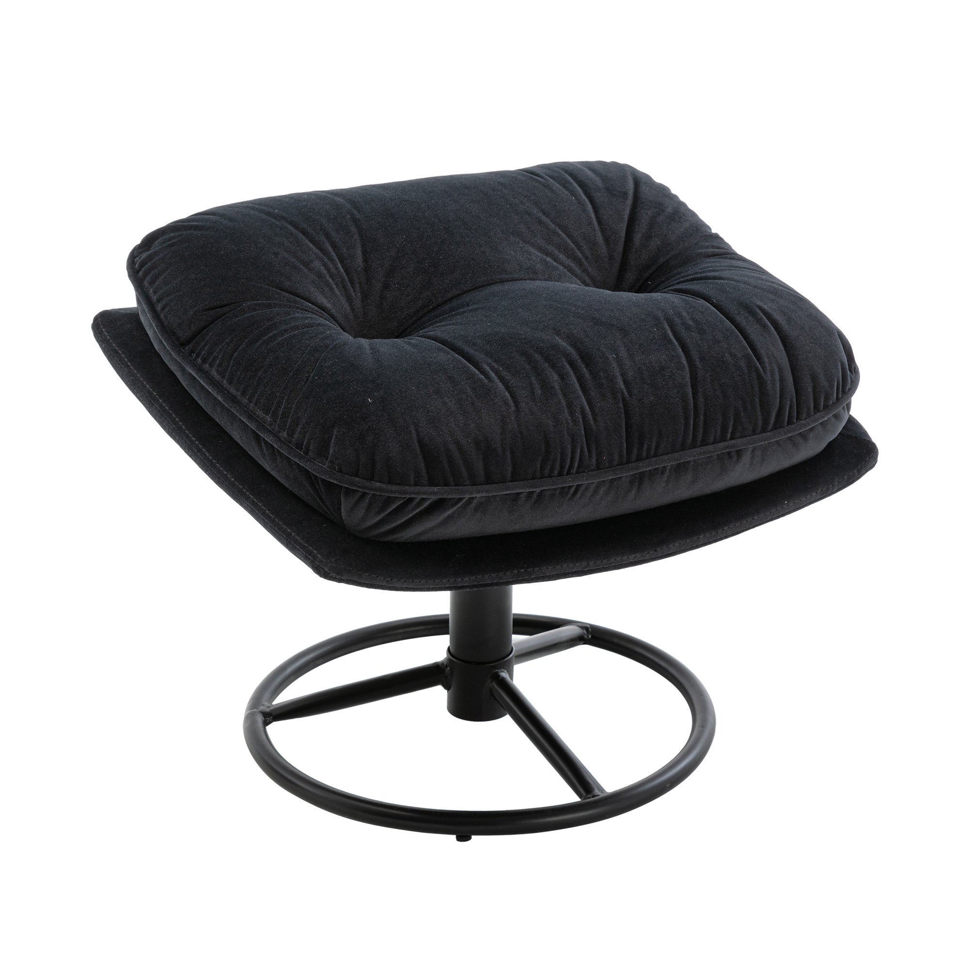 Accent Chair with Ottoman (Black)