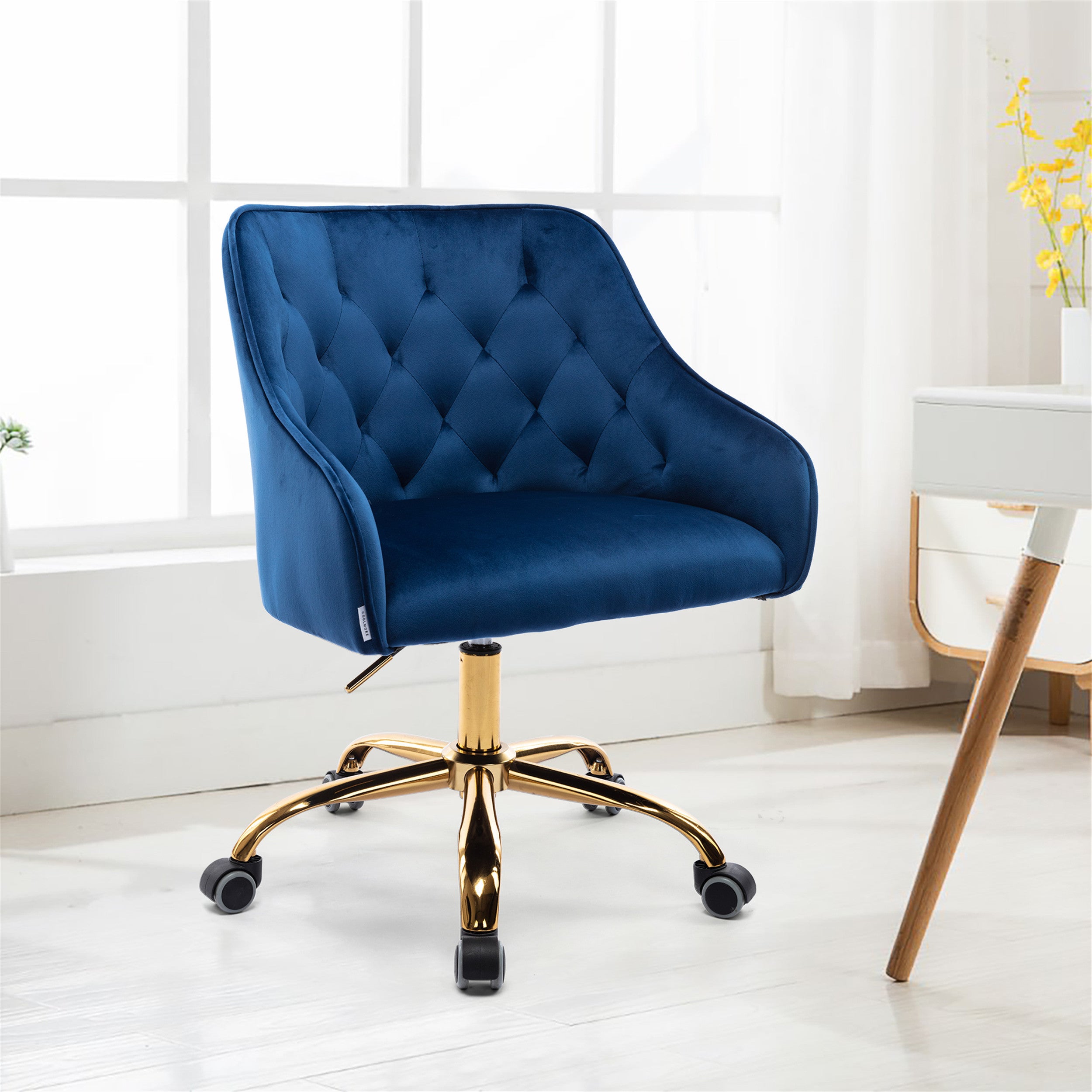 COOLMORE Shell Swivel Chair (Navy)
