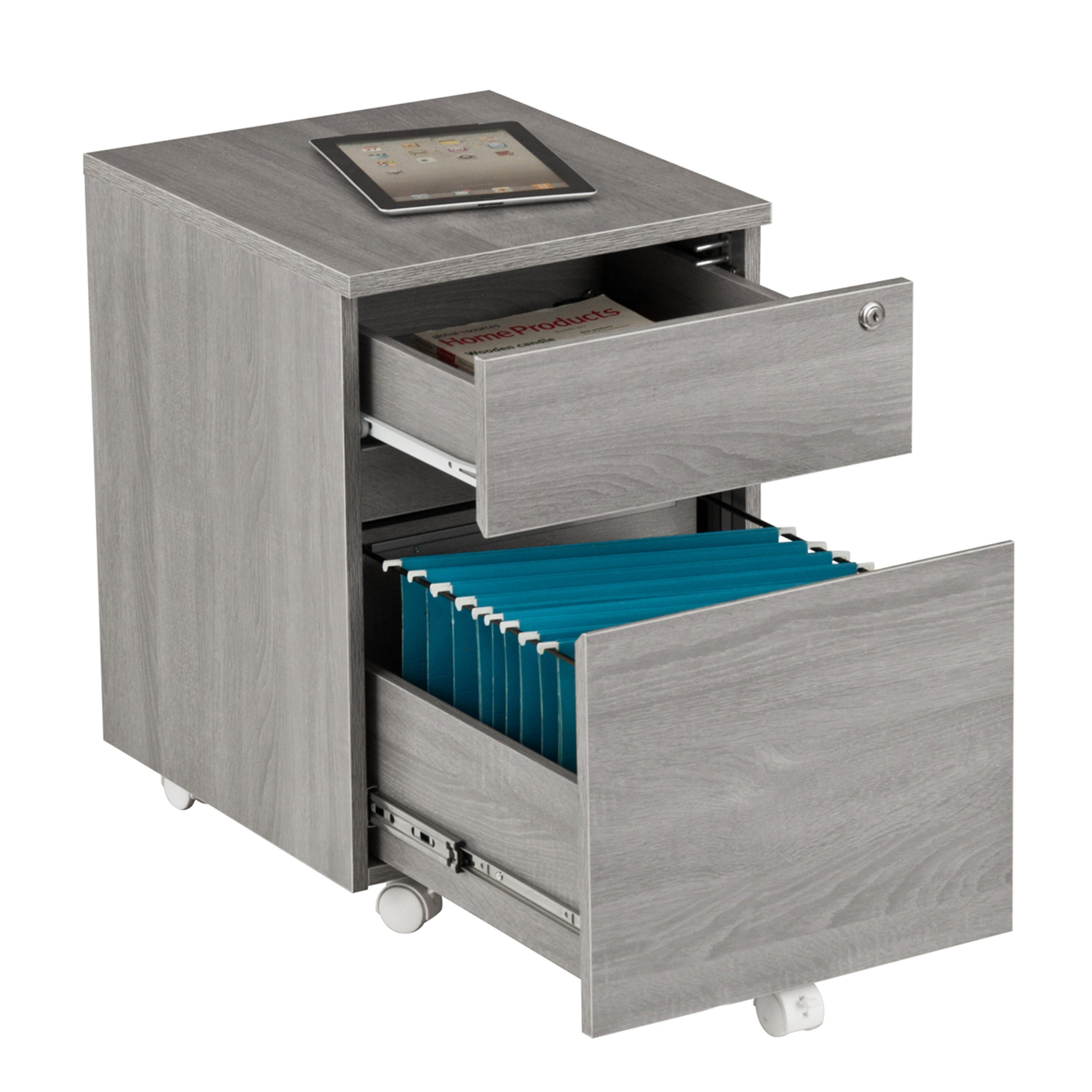 Techni Mobili Rolling Vertical File Cabinet (Gray)