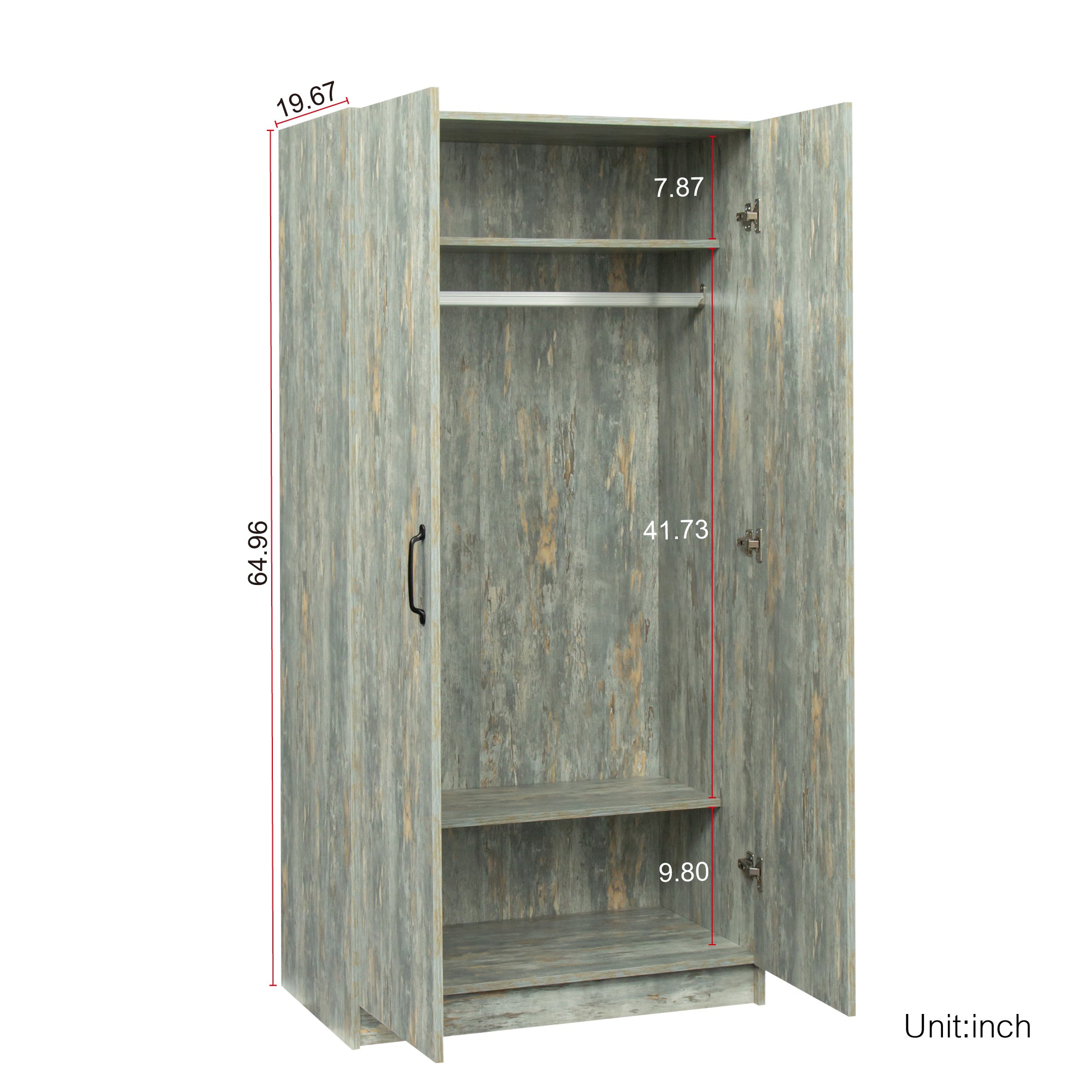 High Wardrobe and Kitchen Cabinet (Gray)