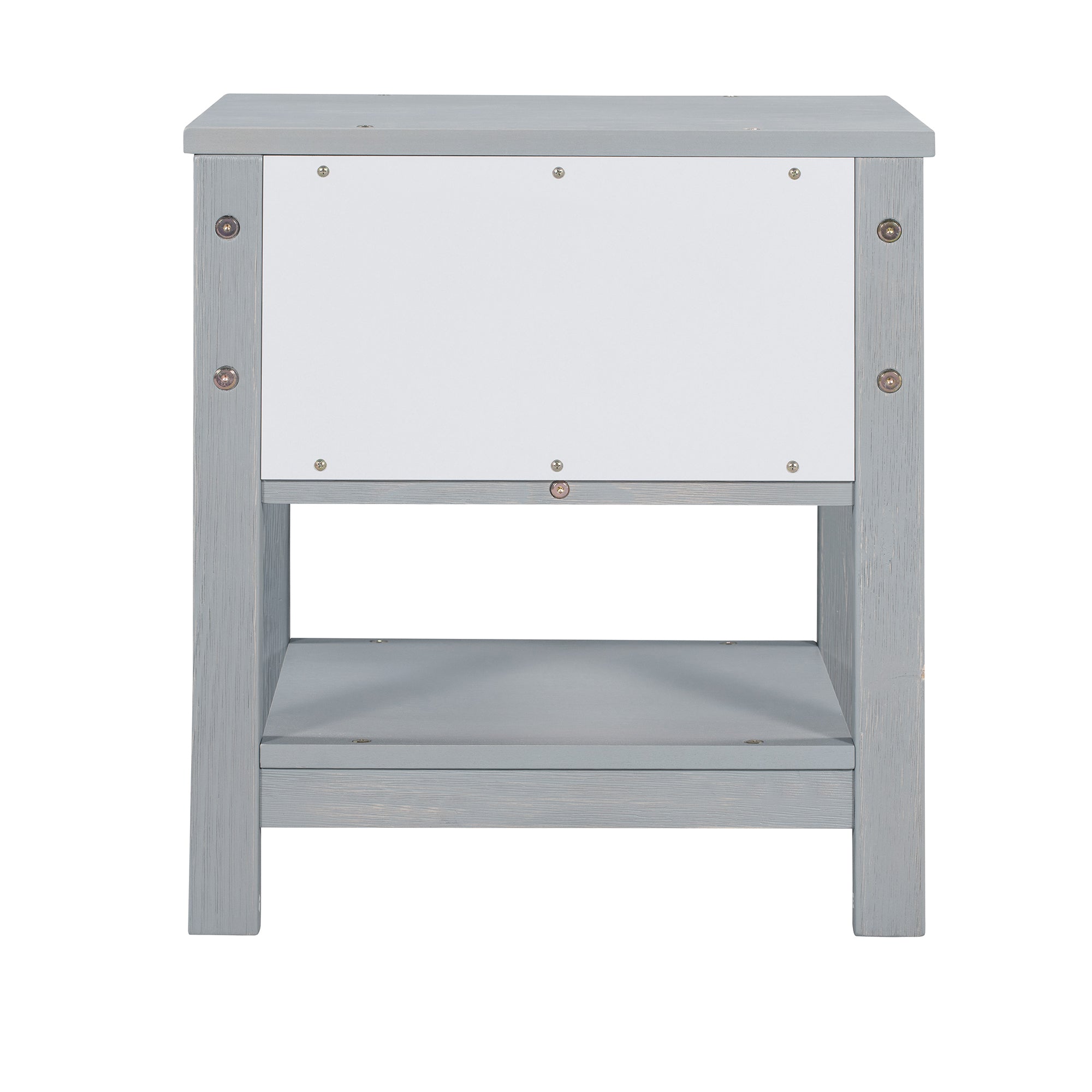 Wooden Nightstand with One Drawer and One Shelf(Gray)