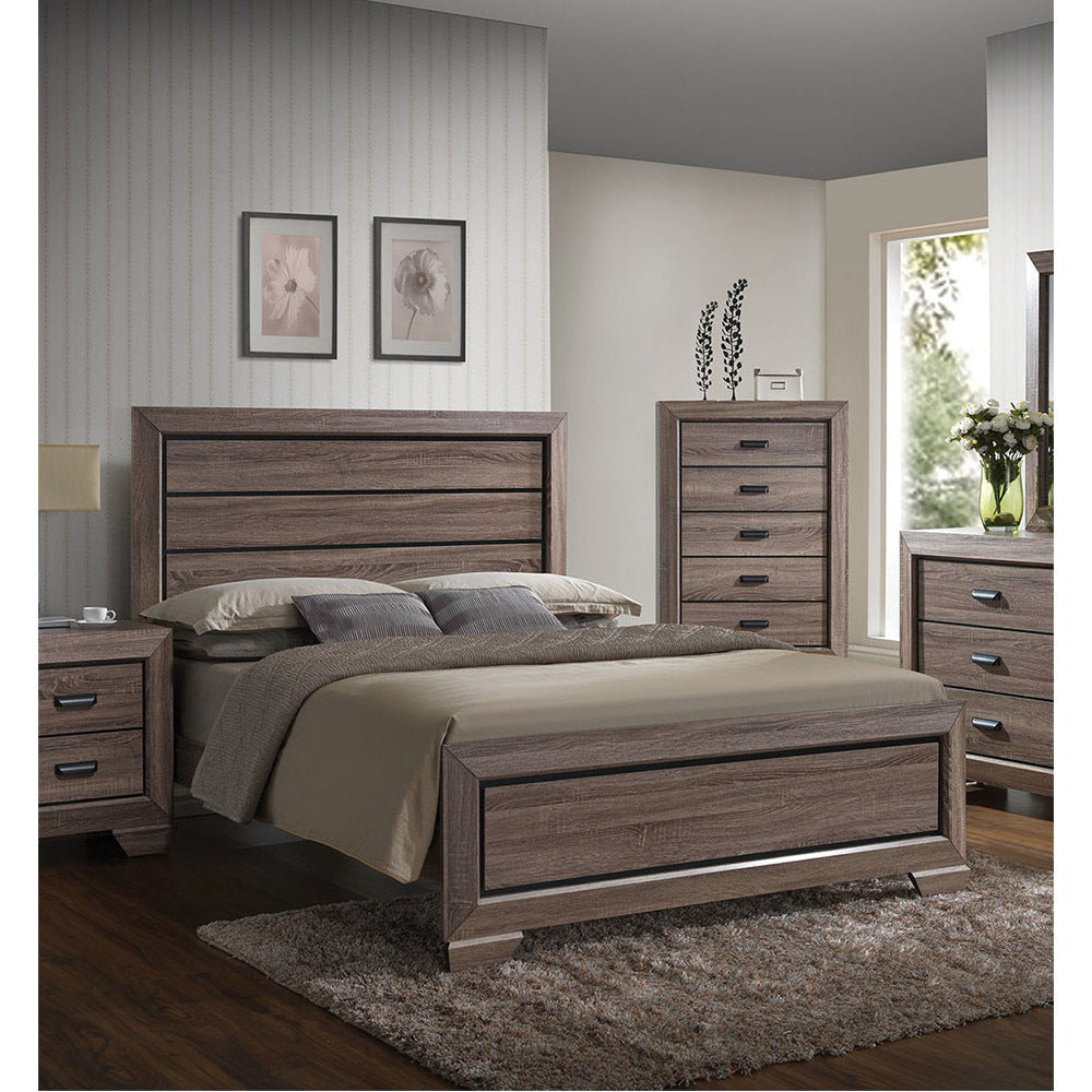 Queen Bed in Weathered (Gray)