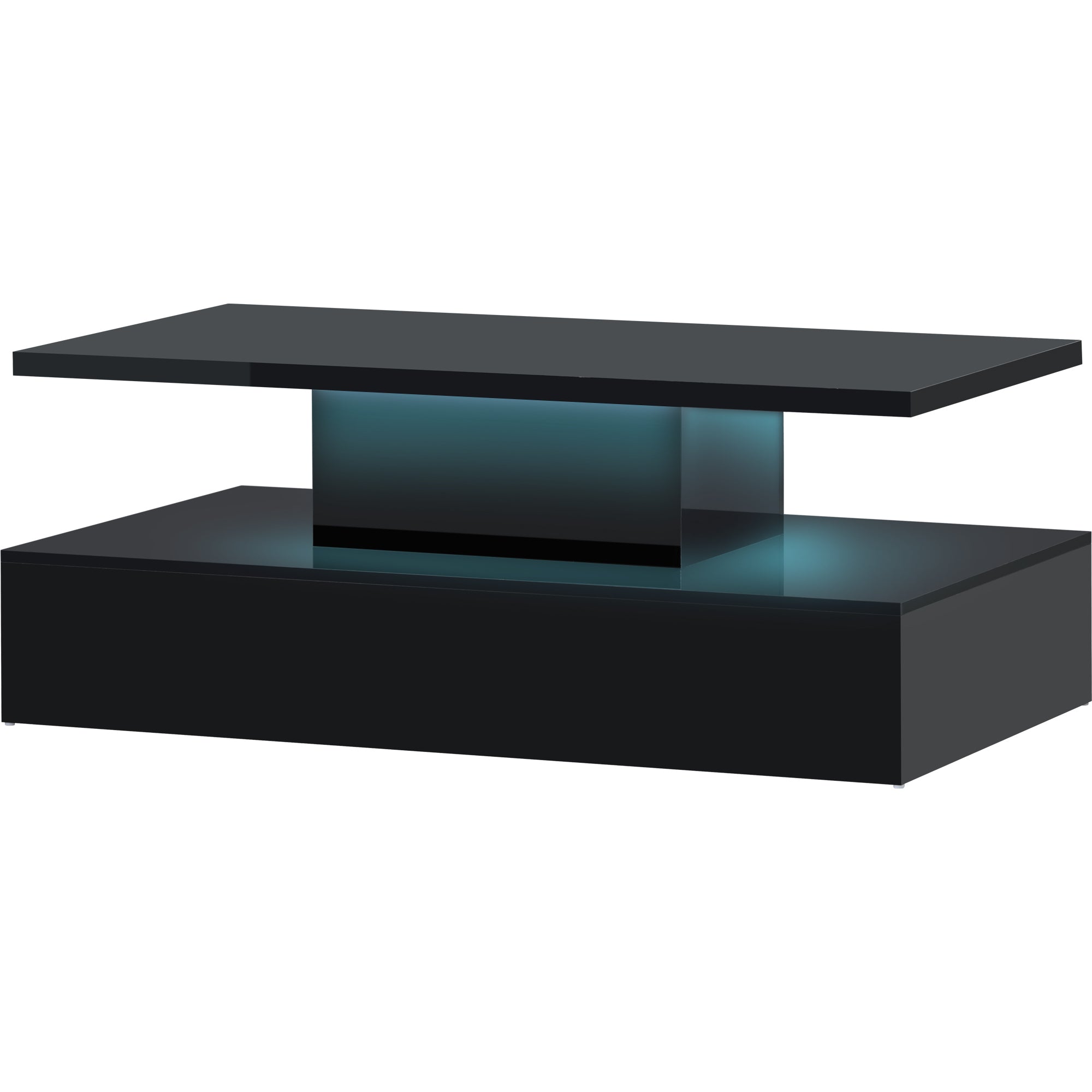 ON-TREND Coffee Table with LED Lighting (Black)
