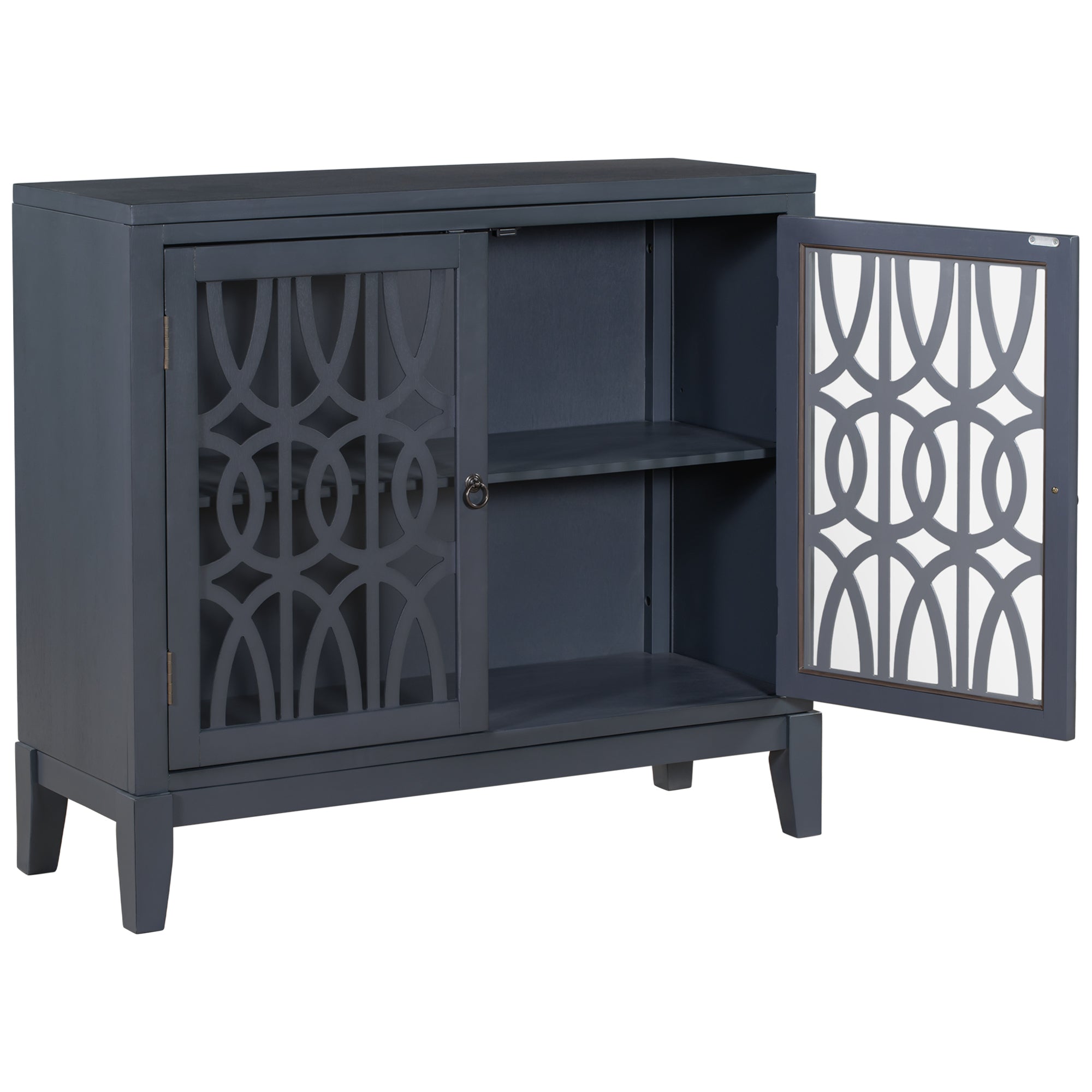 U-shaped Wooden Storage Cabinet (Gray)