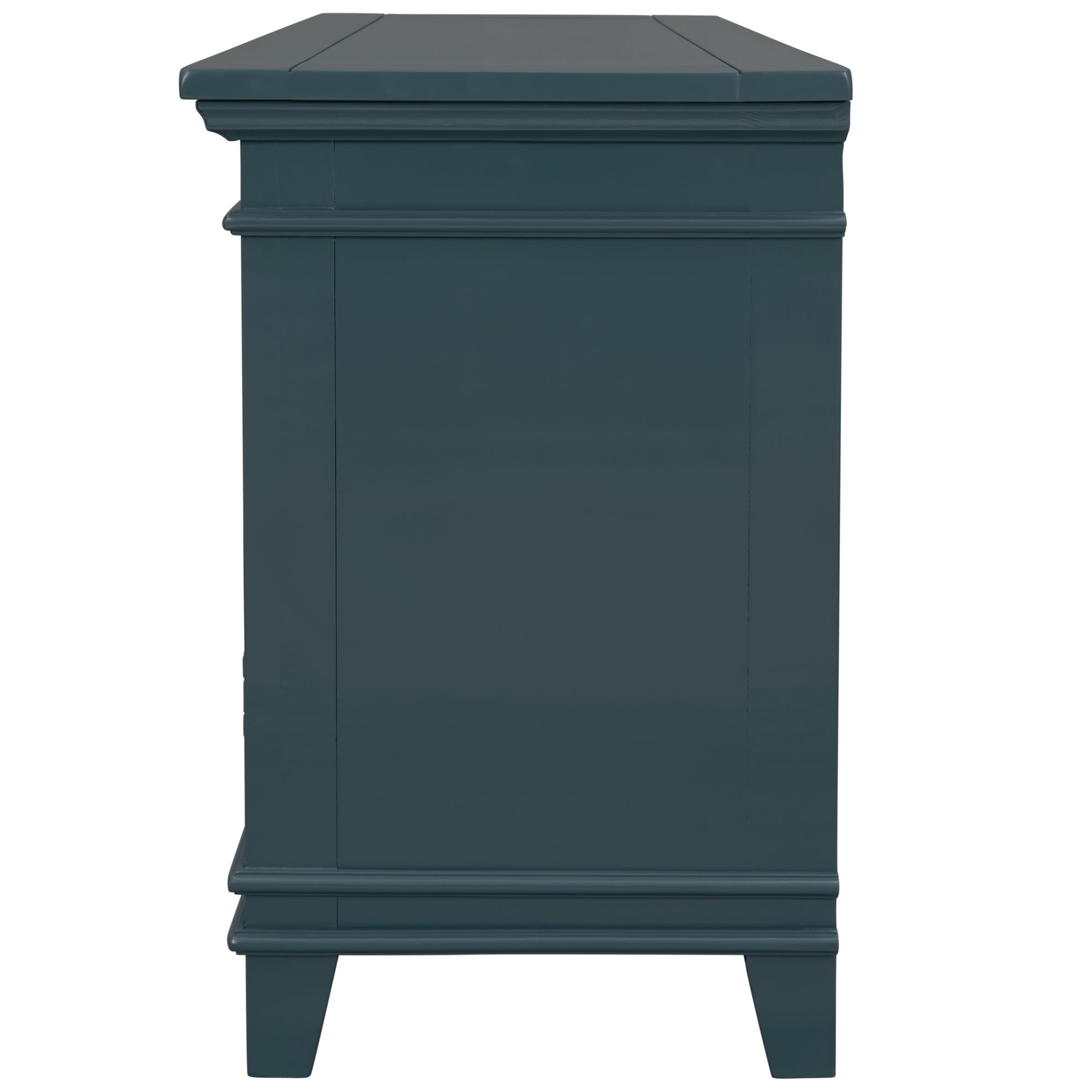 Accent Storage Cabinet Wooden Cabinet with Decorative Mirror Door (Blue)