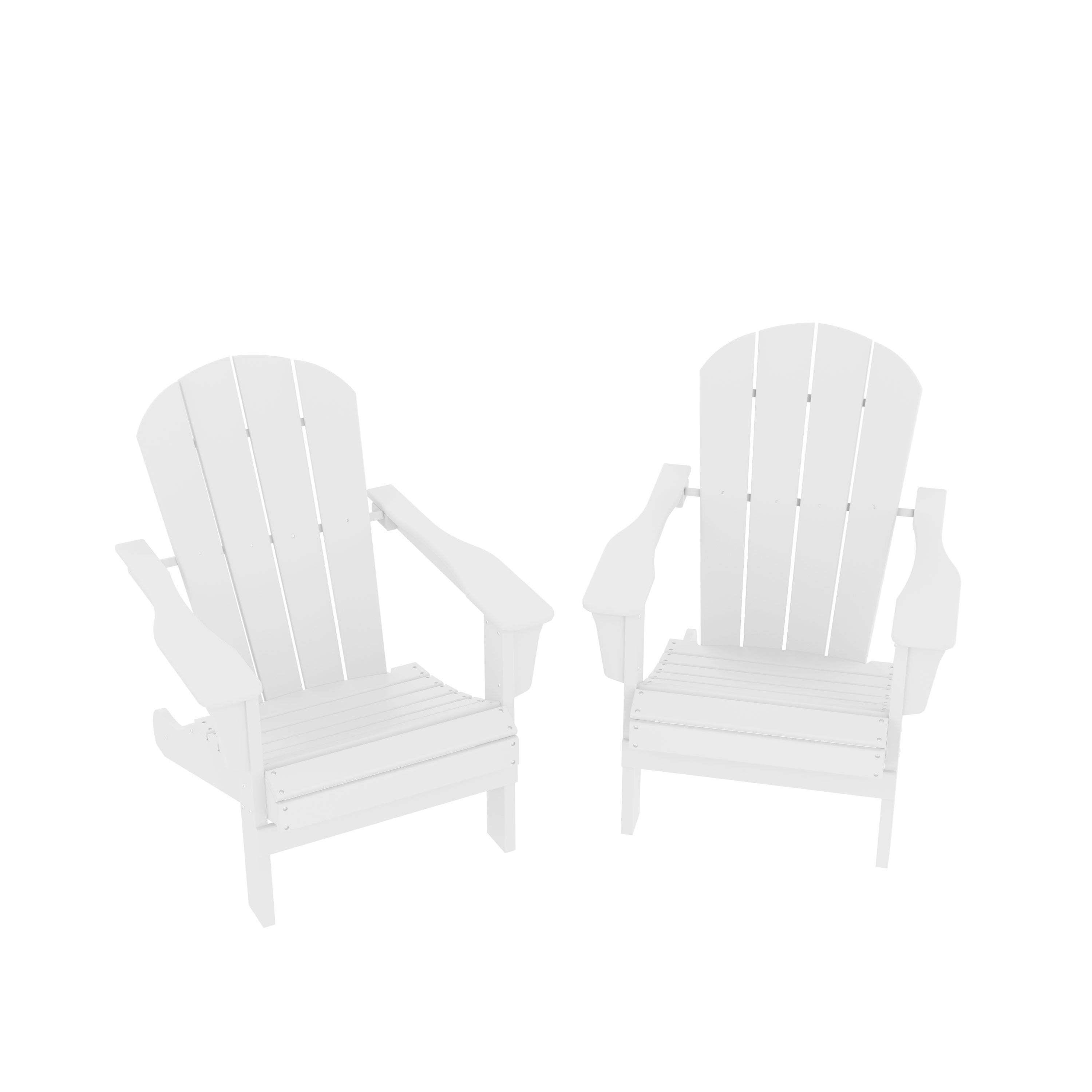 HDPE Adirondack Chair Terrace Outdoor Chair Set of 2 (White)