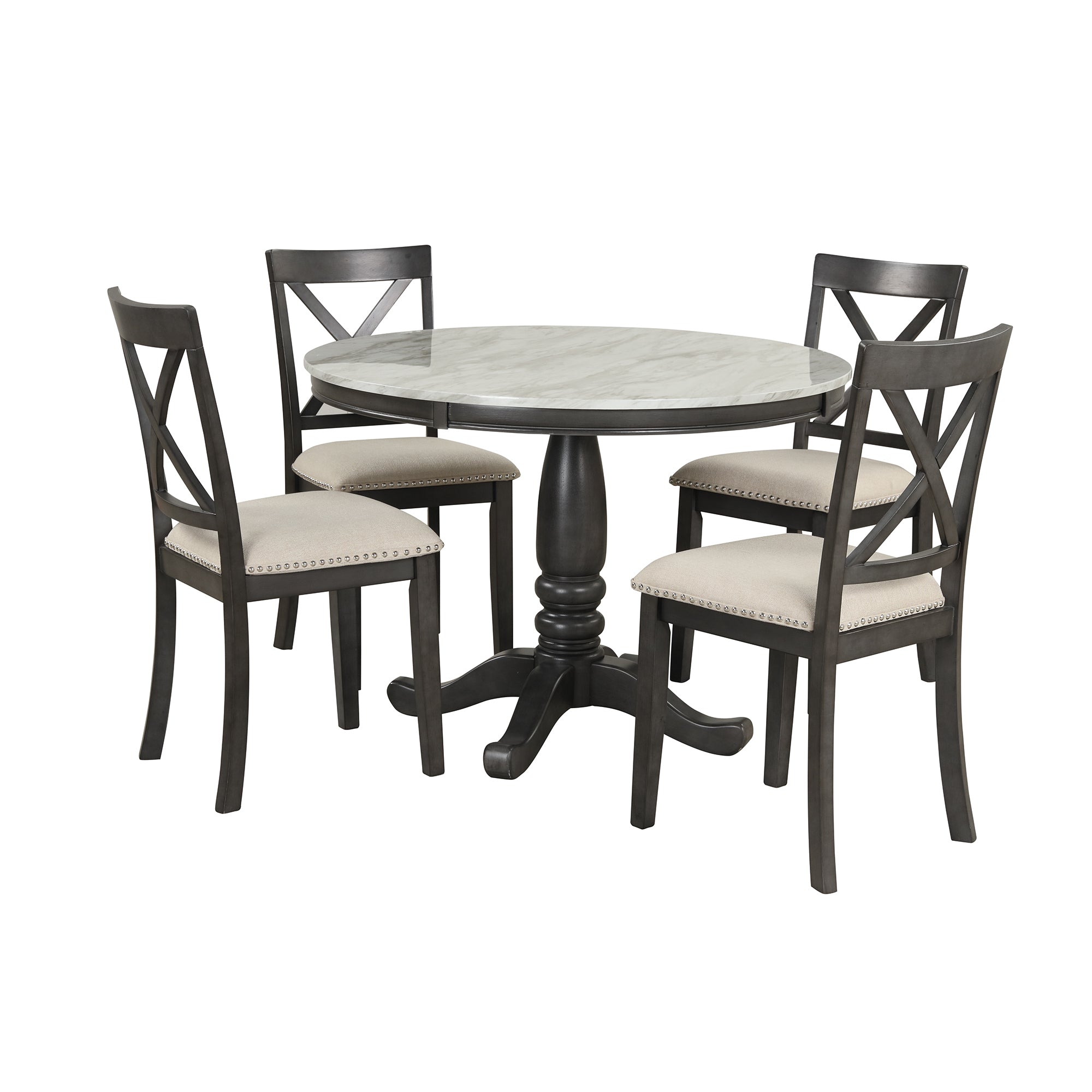 oliver. 5 Sets of 1 Solid Wood Table with 4 Chairs