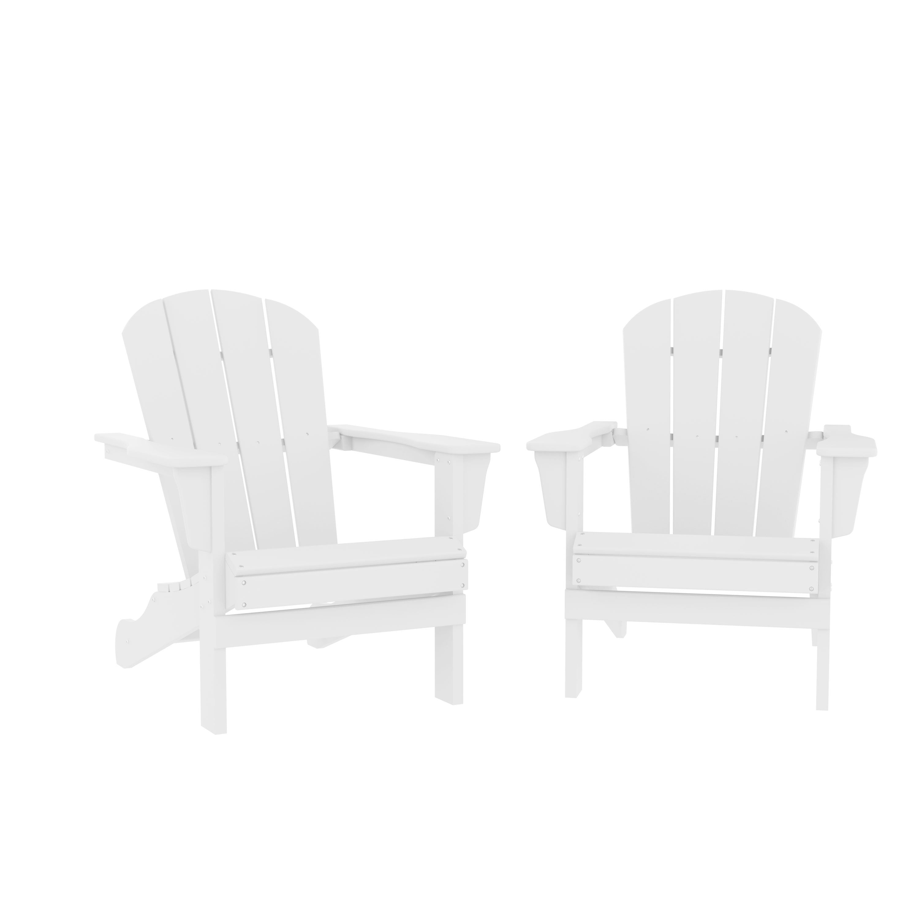 HDPE Adirondack Chair Terrace Outdoor Chair Set of 2 (White)