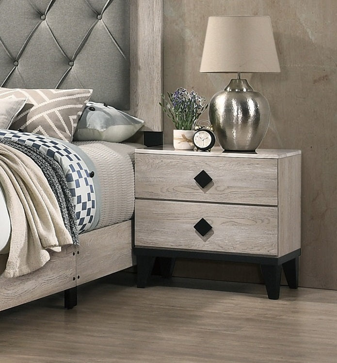 Drawers Bed Side Table plywood (Cream )