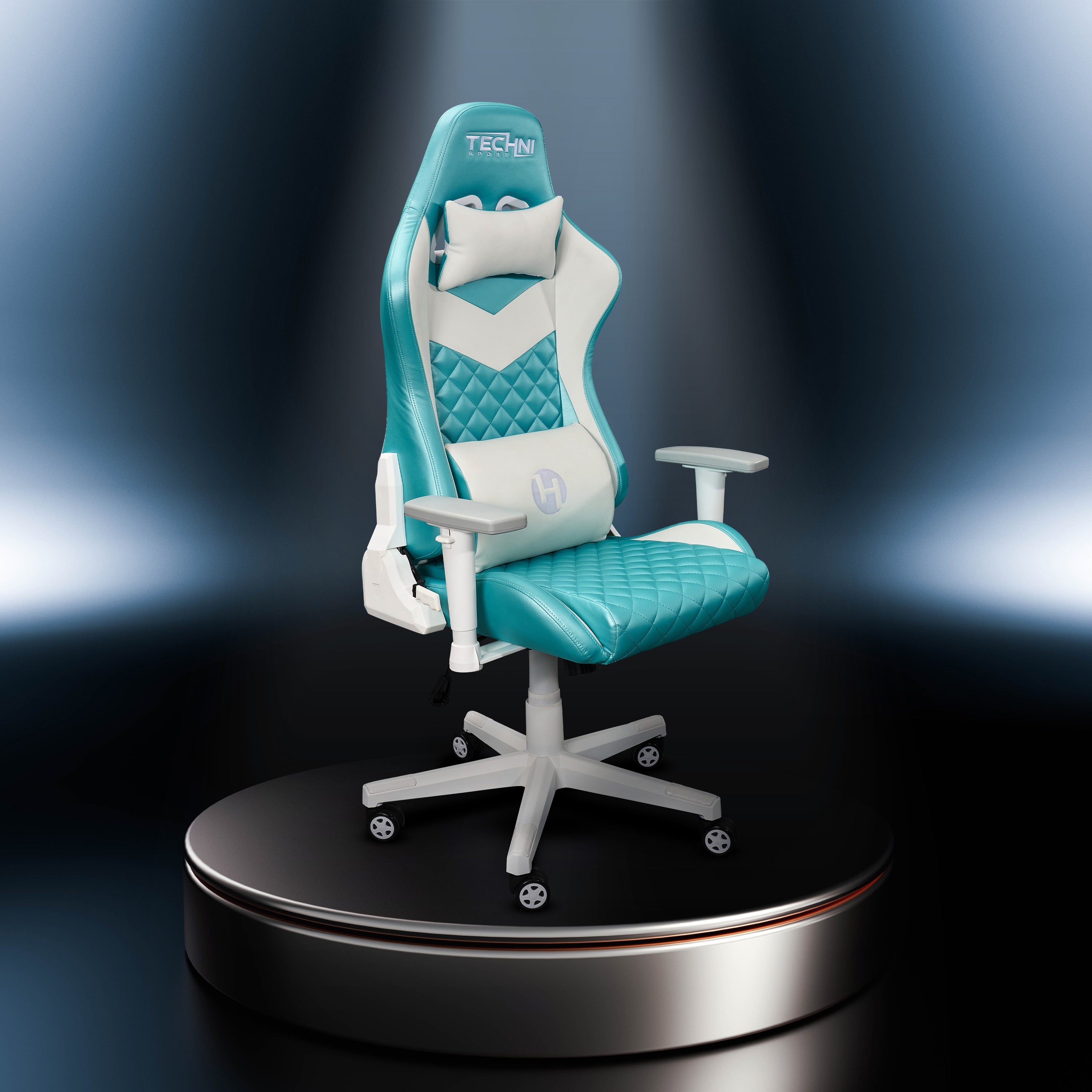 Techni Sport High Back Ergonomic Gaming Chair (White)