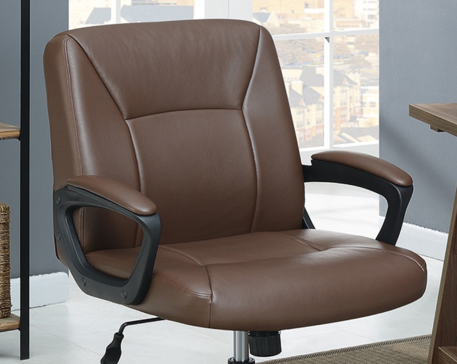 Upholstered Office Chair (Brown)