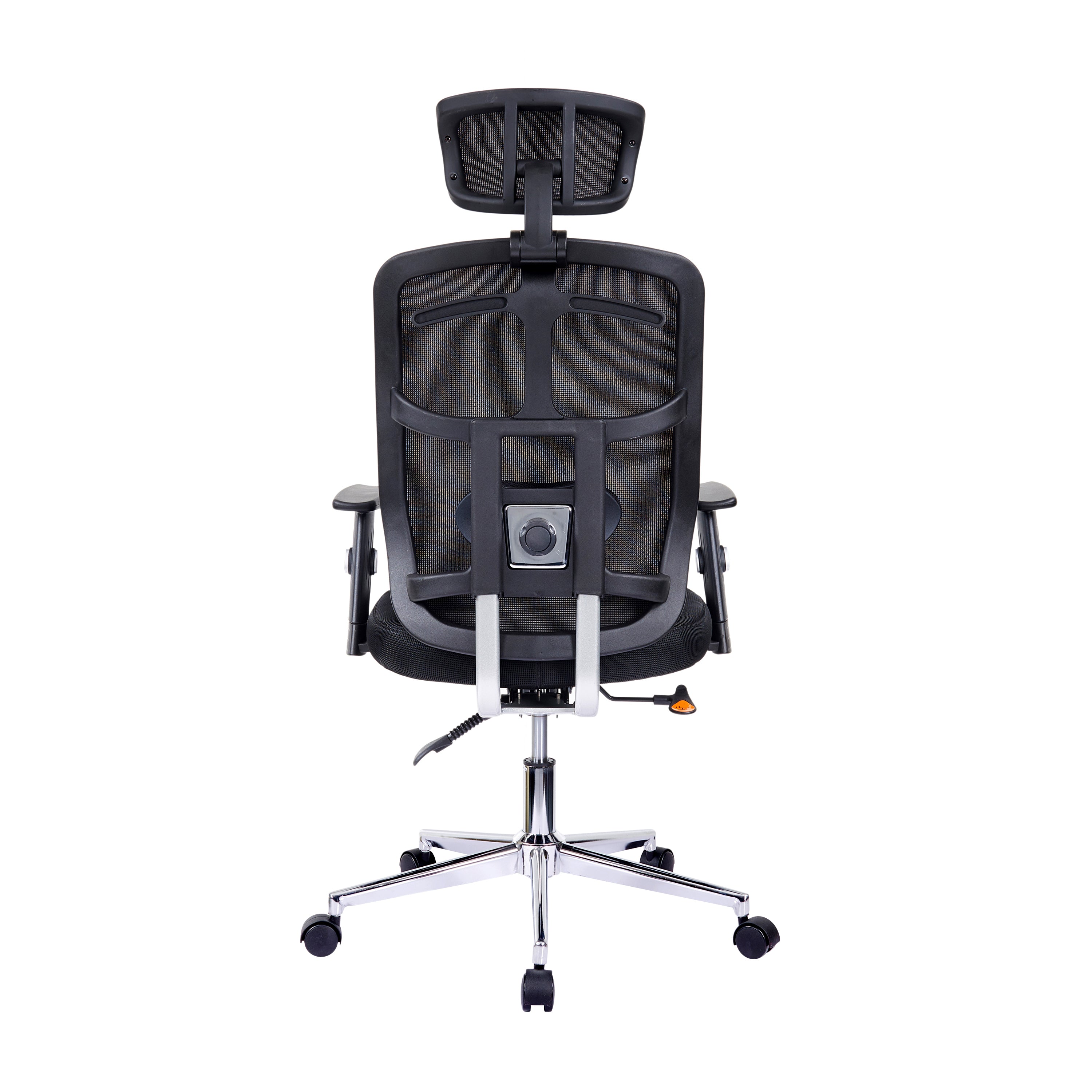 Techni Mobili High Back Executive Mesh Office Chair with Arms, Lumbar Support and Chrome Base, Black