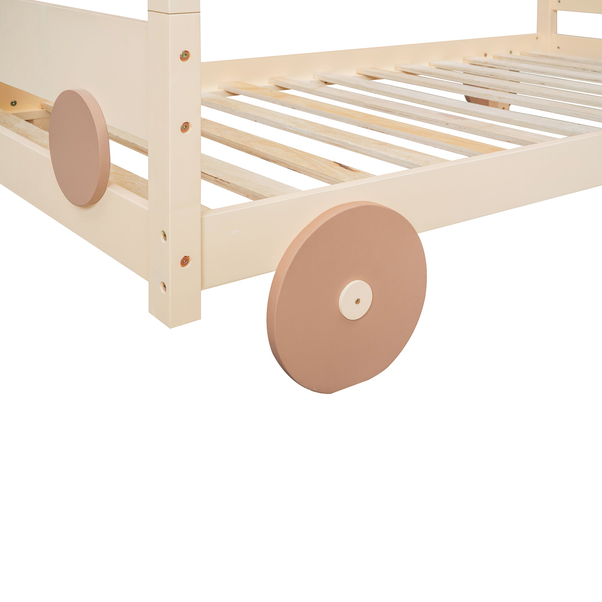 Twin Size Canopy Car-Shaped Platform (Brown)