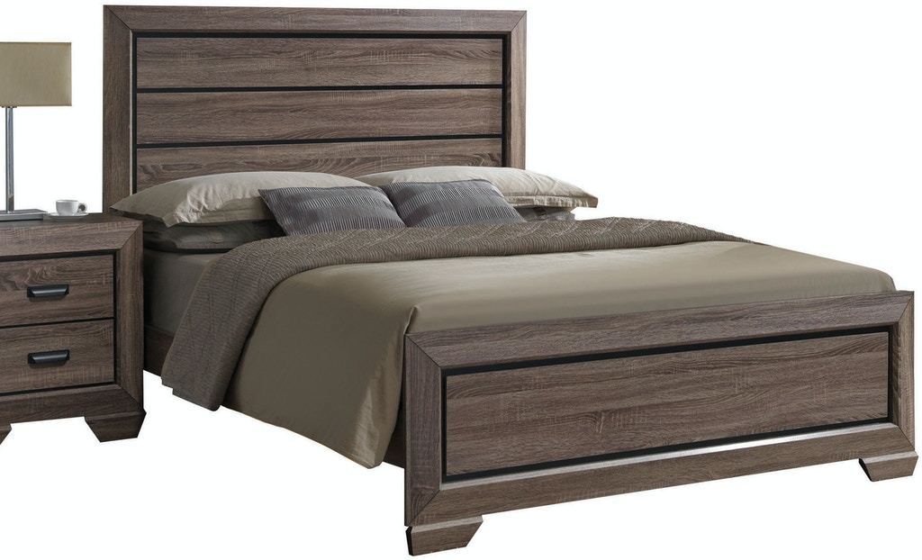 Queen Bed in Weathered (Gray)