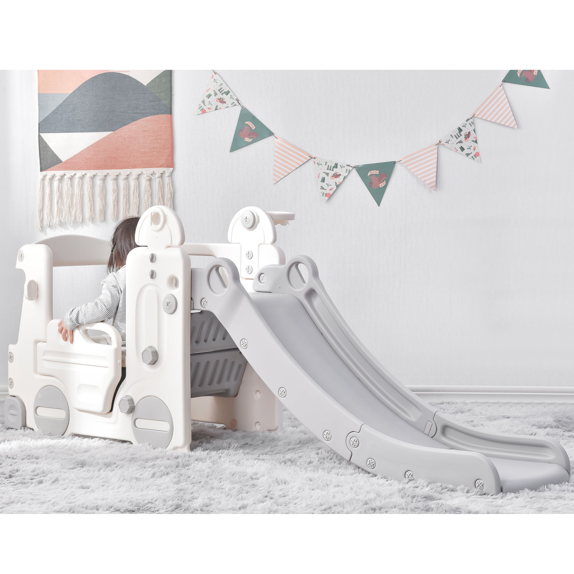 Baby Playpen for Toddler, Gray Theme Set 1