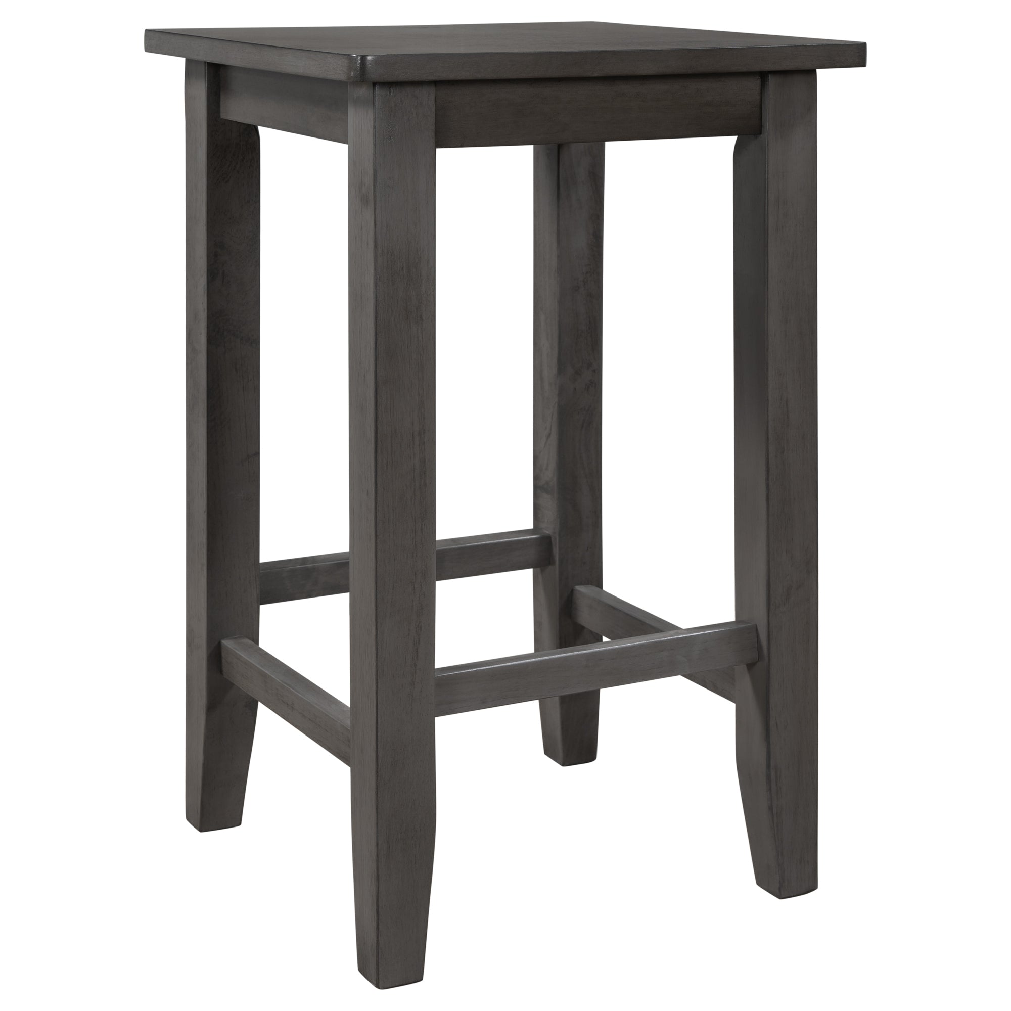 TOPMAX Country Farmhouse Counter Height Wood Set of 4 with 3 Stools and Storage Rack (Grey)