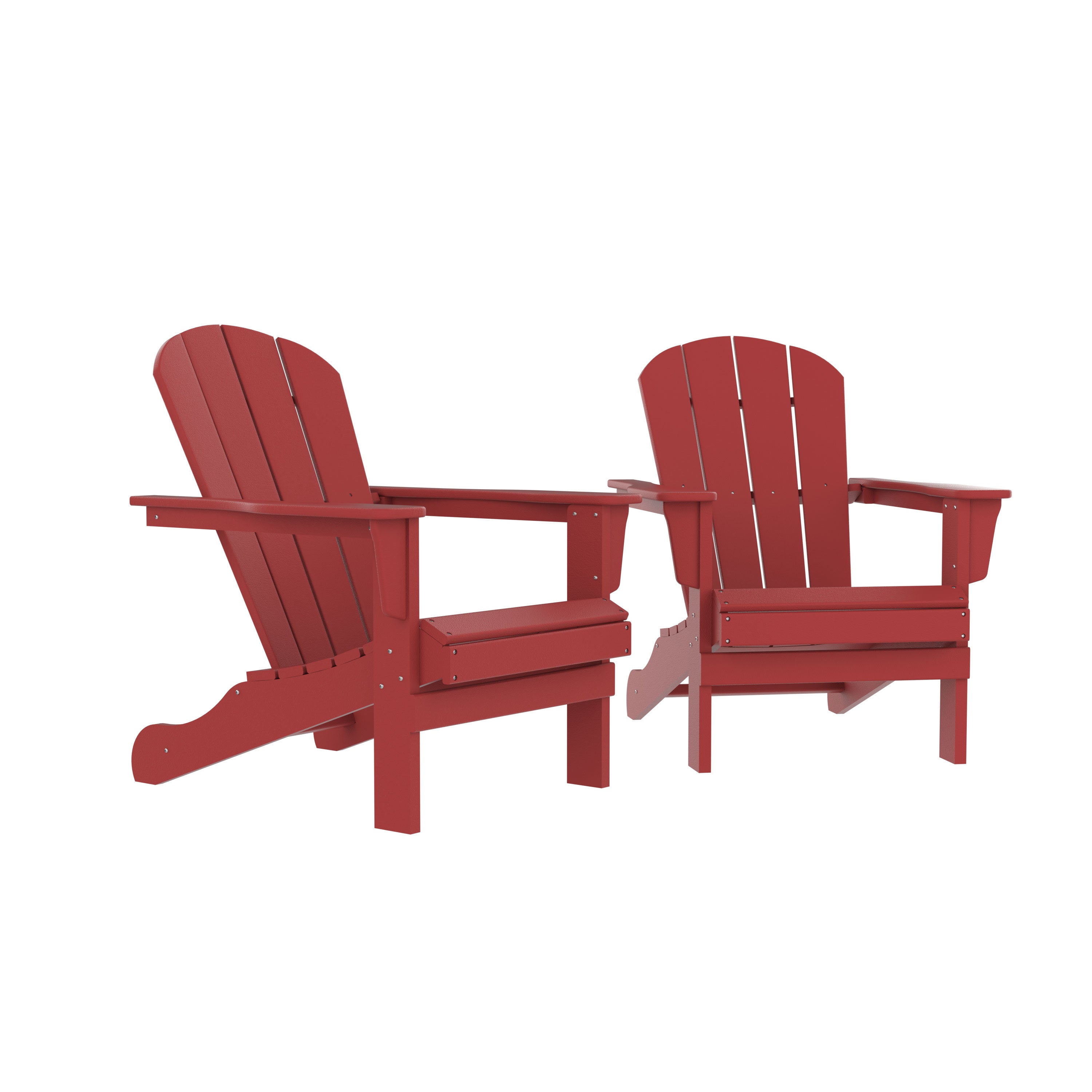 HDPE Adirondack Chair Terrace Outdoor Chair Set of 2 (Red)