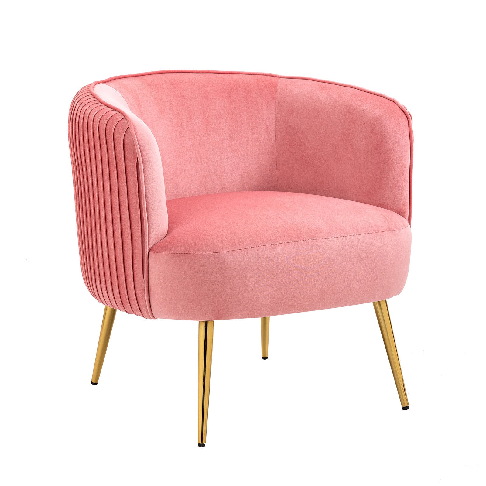 Velvet Accent Upholstered Chair (Peach)