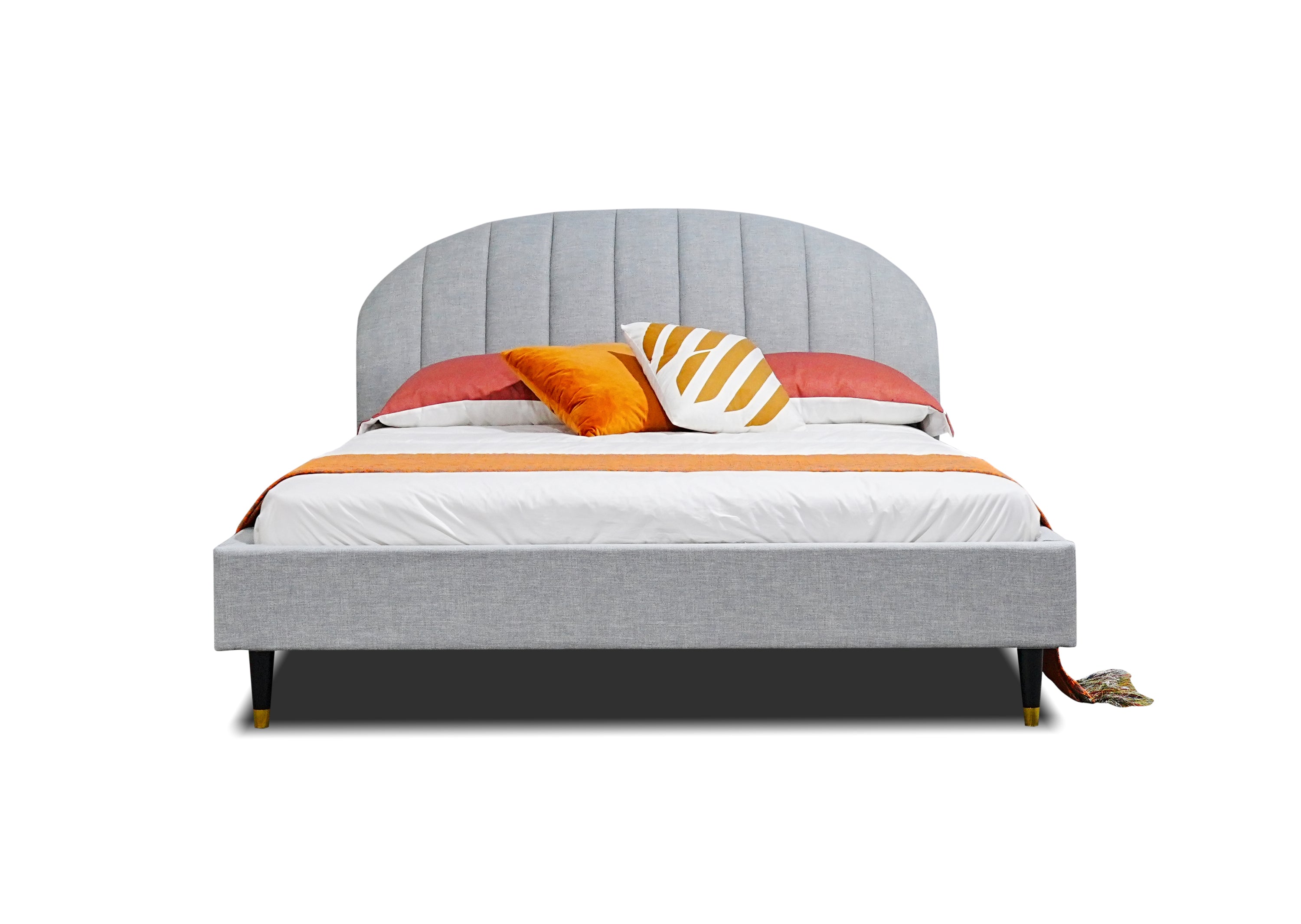 Queen size Modern Fabric Bed (Gray)