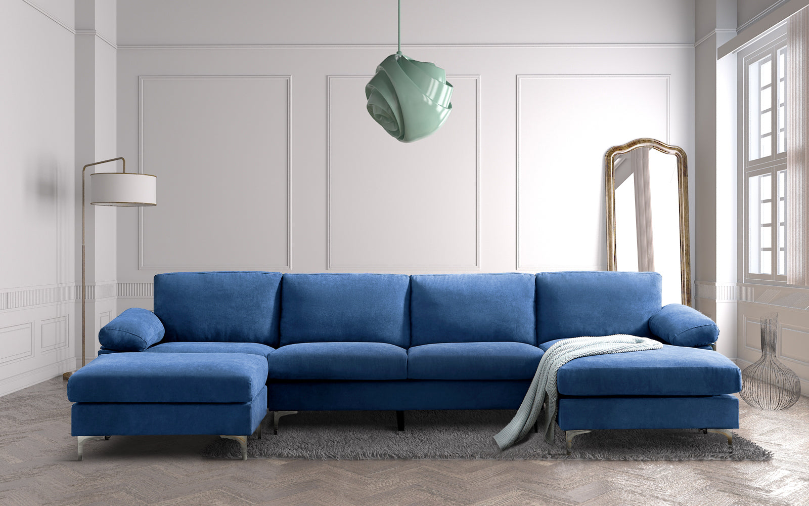 RELAX LOUNGE Convertible Modular Sofa (Blue)