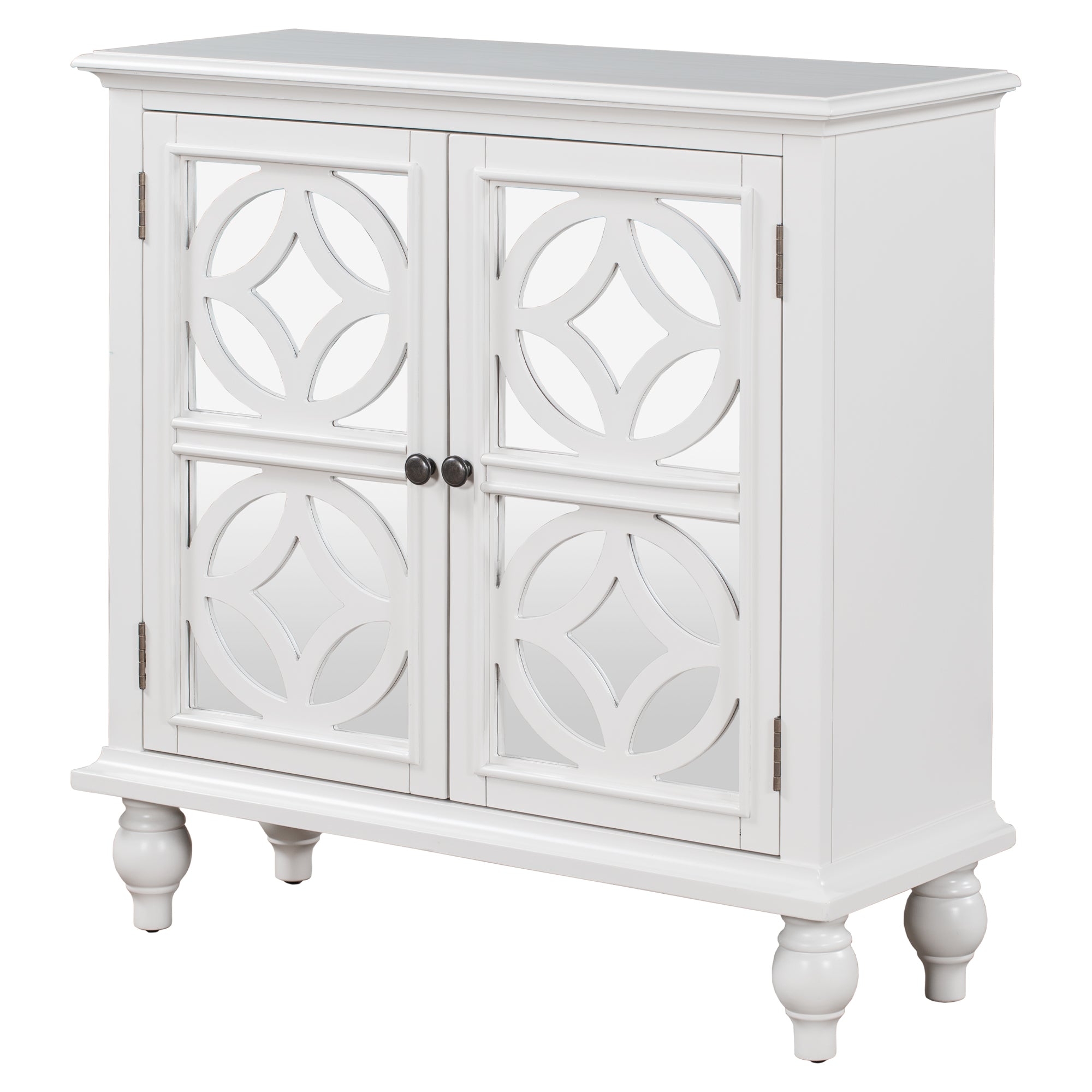 Sideboard Storage Cabinet with Doors and Adjustable Shelf (White)