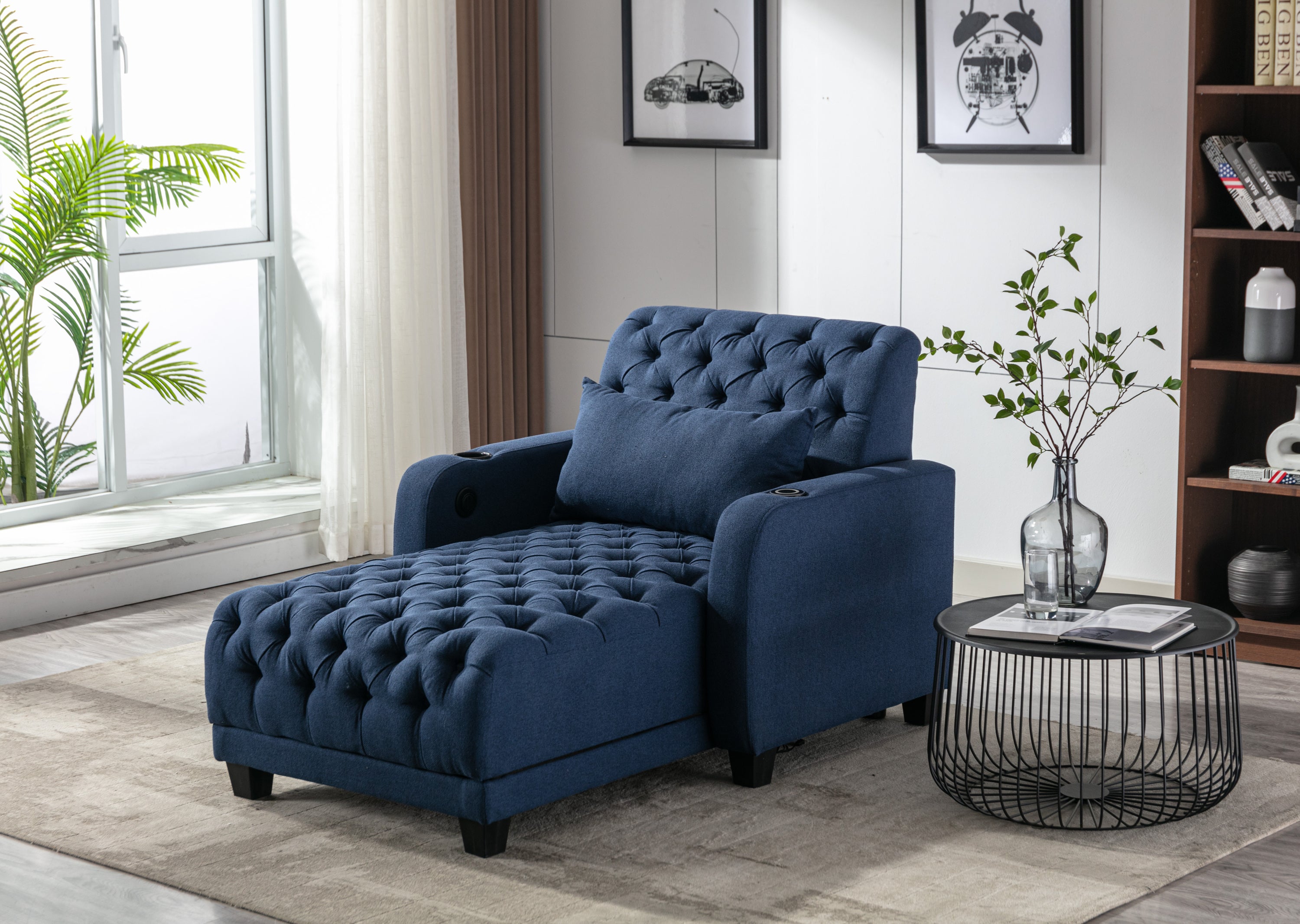 COOLMORE  Living Room Leisure Sofa /Barry sofa (Navy)