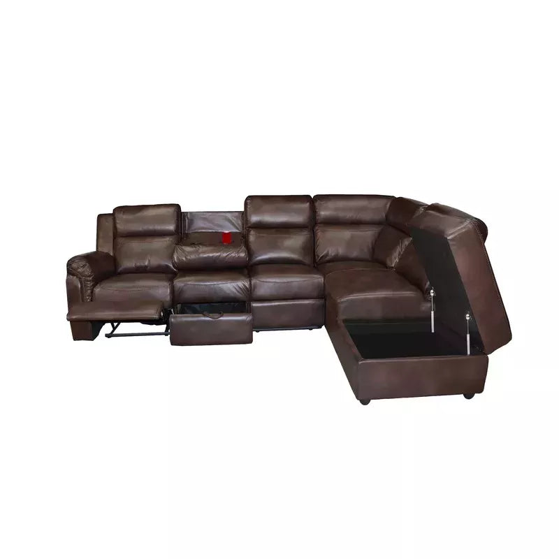 Xavier Faux Leather L Recline (Brown)