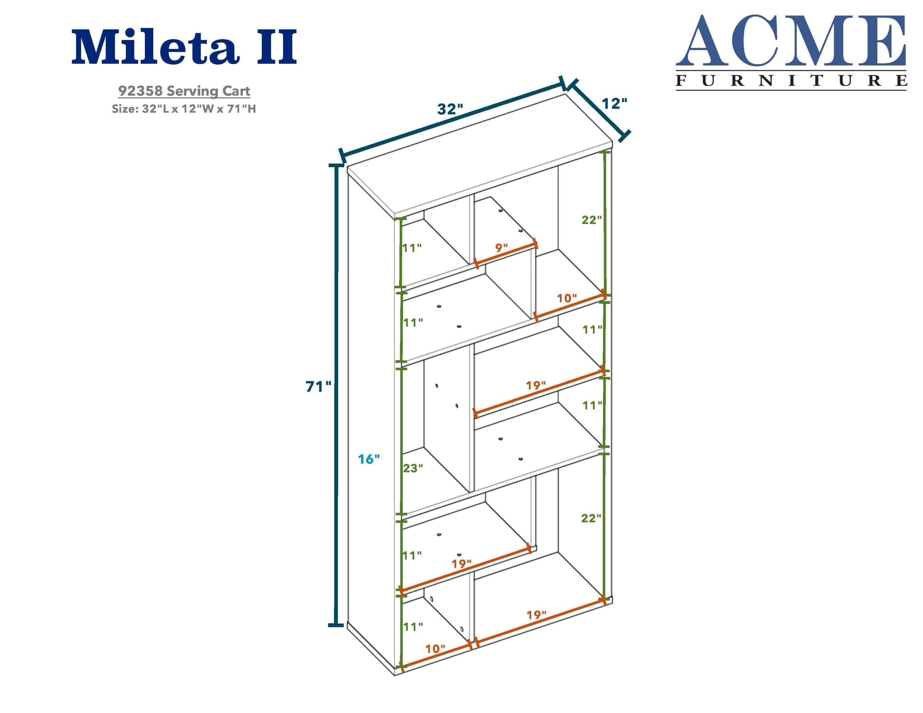 ACME Mileta II Bookshelf (Black & Walnut)