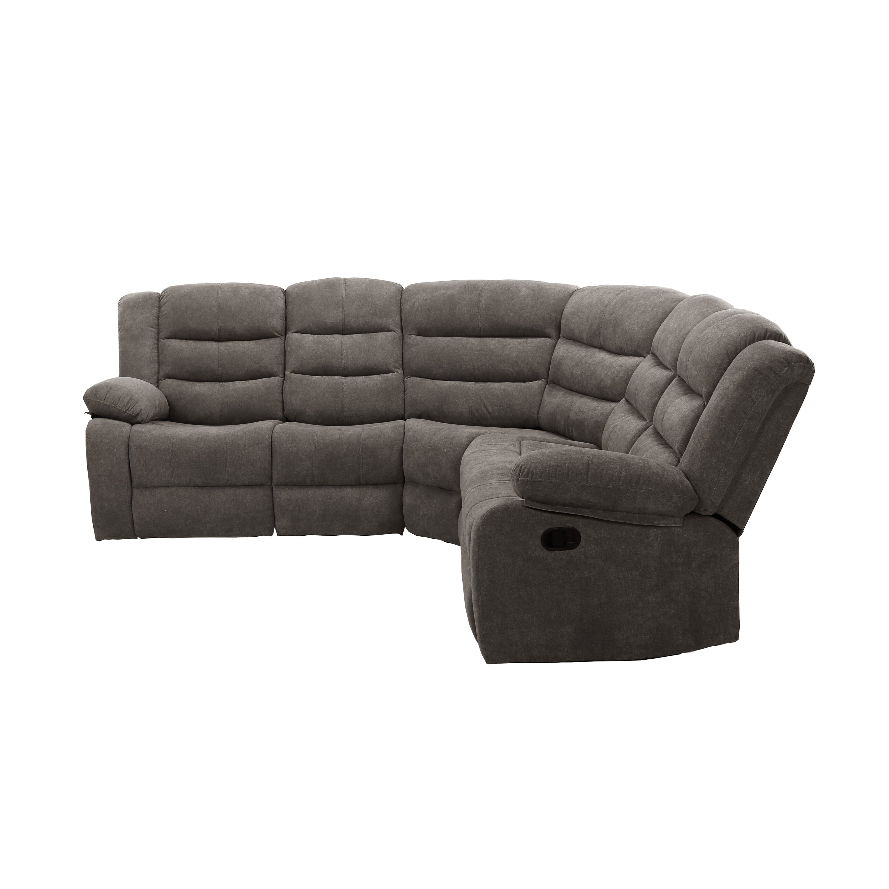 Sectional Manual Recliner Living Room Set (Gray)