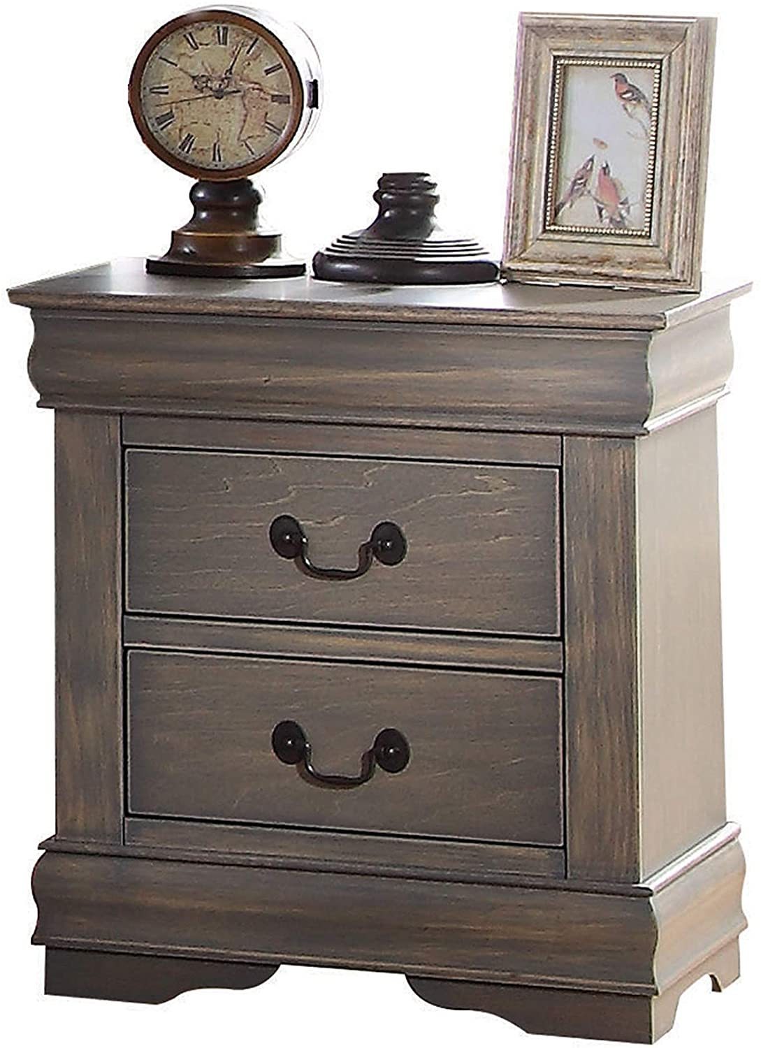 ACME Louis Philippe Nightstand in Antique (Gray)