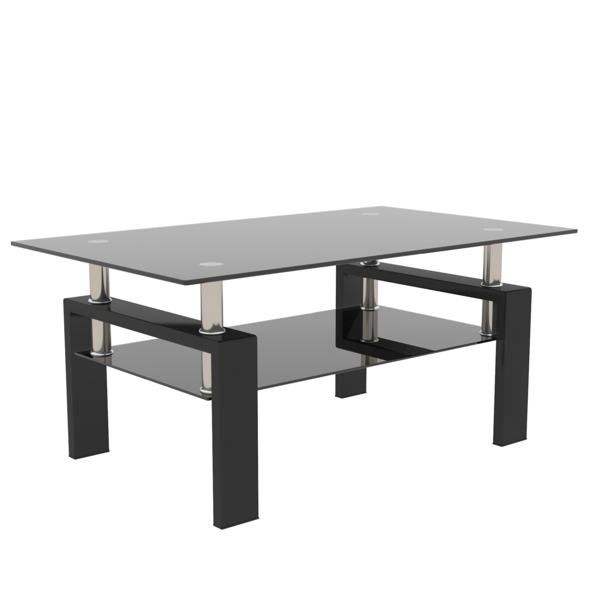Rectangle Glass Coffee Table (Black)