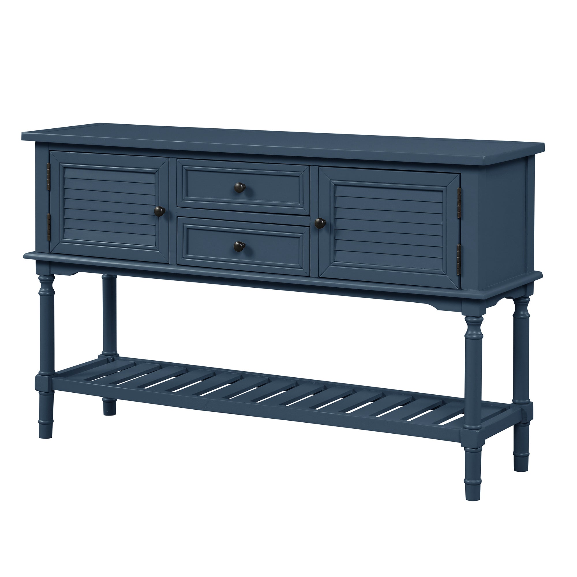 47'' Modern Console Table Sofa Table for Living Room with 2 Drawers (Blue)
