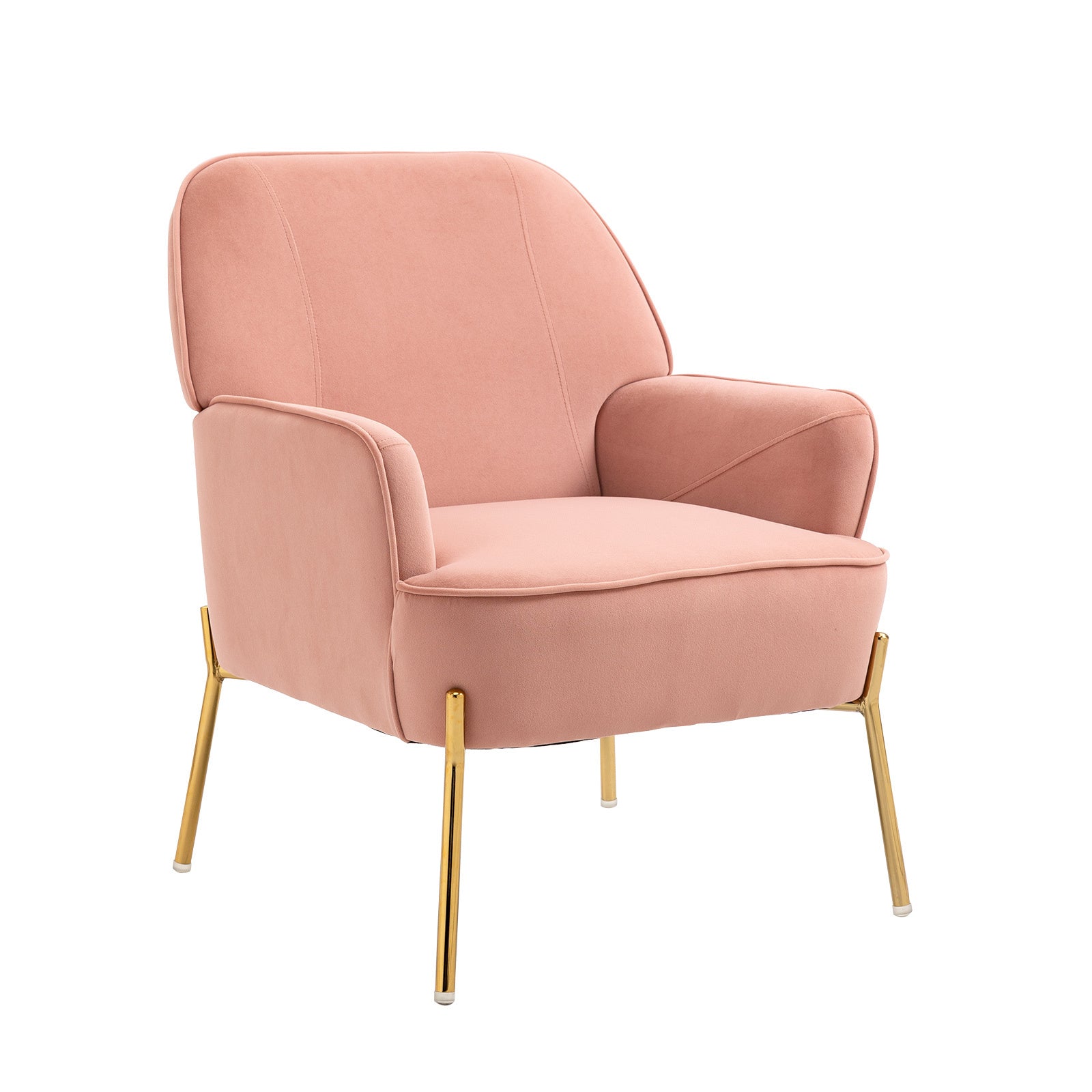 Velvet Accent Upholstered Chair (Pink)
