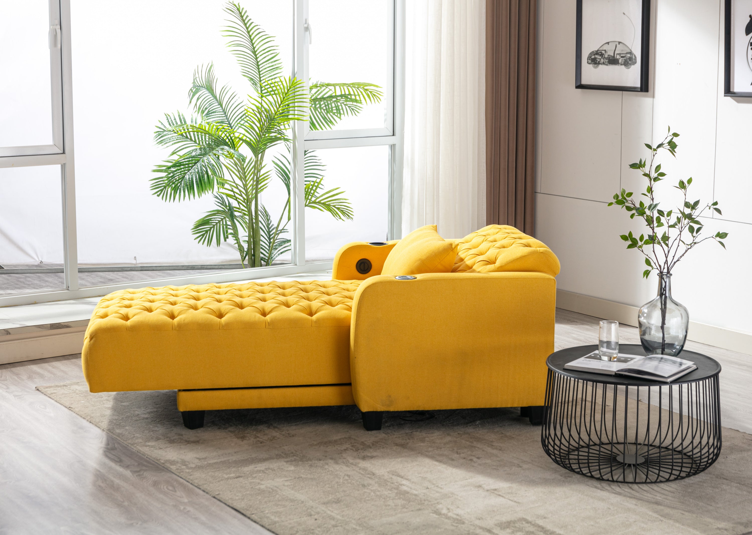 COOLMORE  Living Room Leisure Sofa /Barry sofa (Yellow)