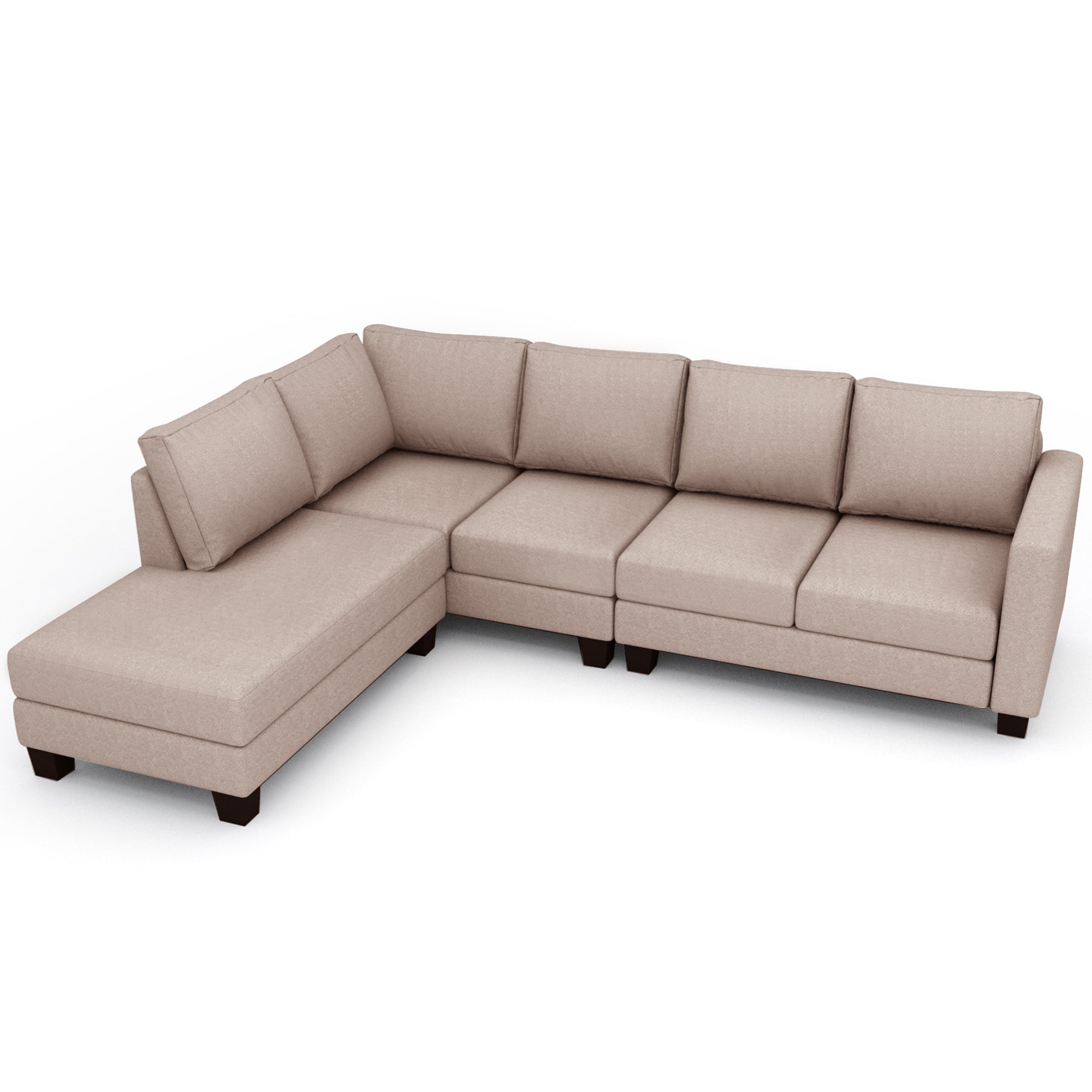 107.25*87"Textured Fabric L-shaped Sofa With 5 Seaters
