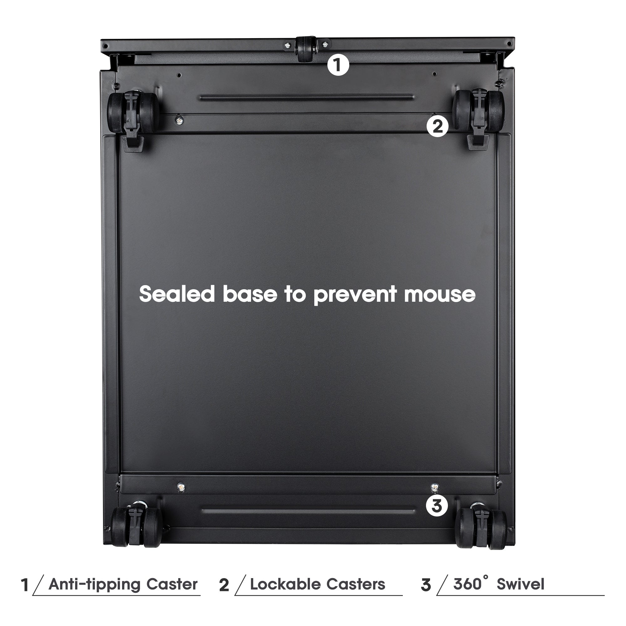 DEVAISE Mobile File Cabinet with Lock (Black)