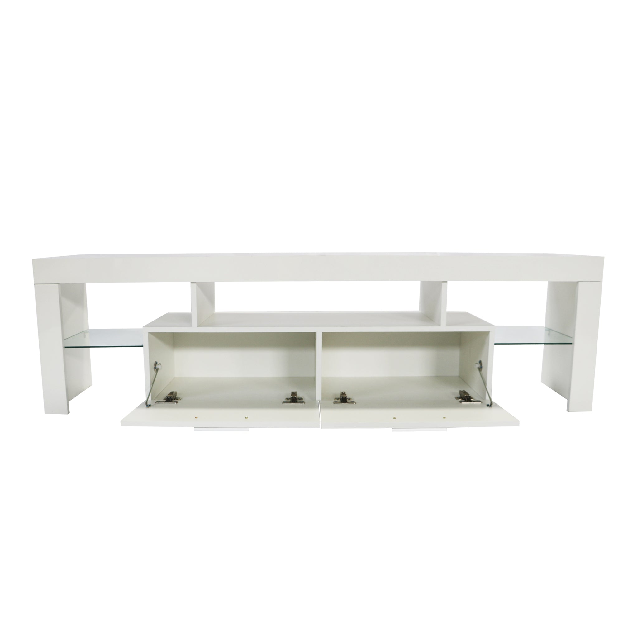 Modern TV Stand with LED Lights (White)