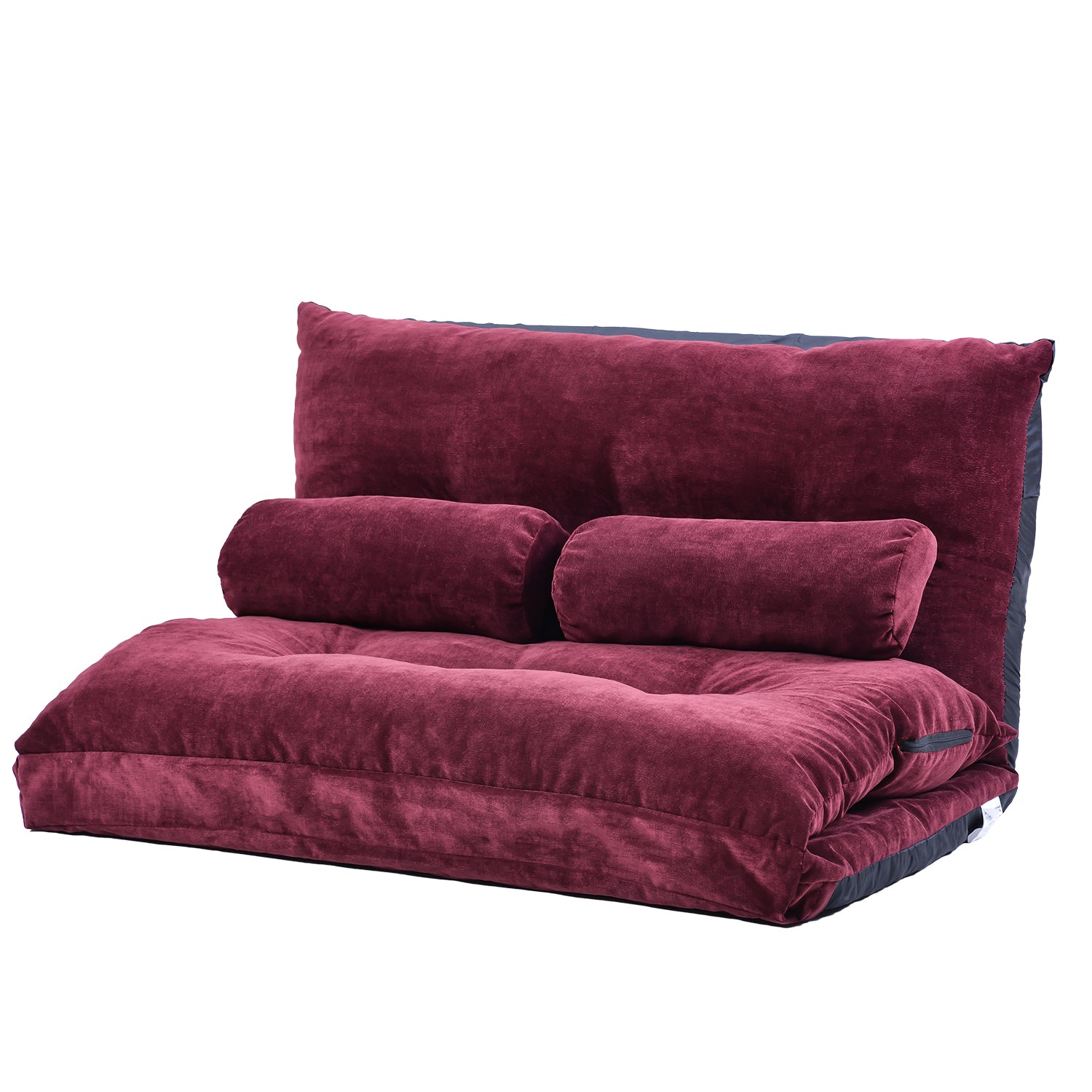 oliver. Lazy Sofa Adjustable Folding Futon Sofa with Two Pillows