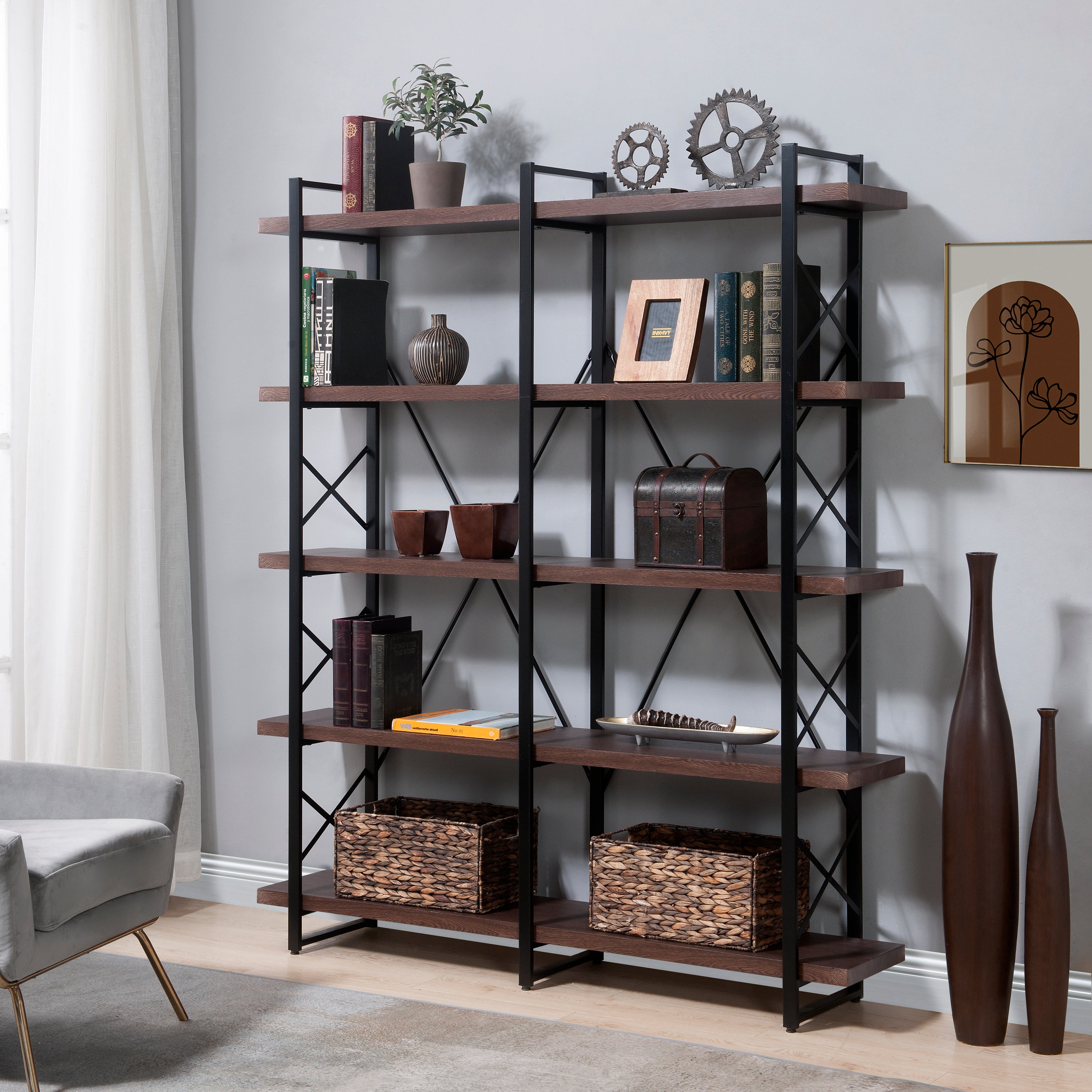 X Design Etageres Office Industrial Bookcase