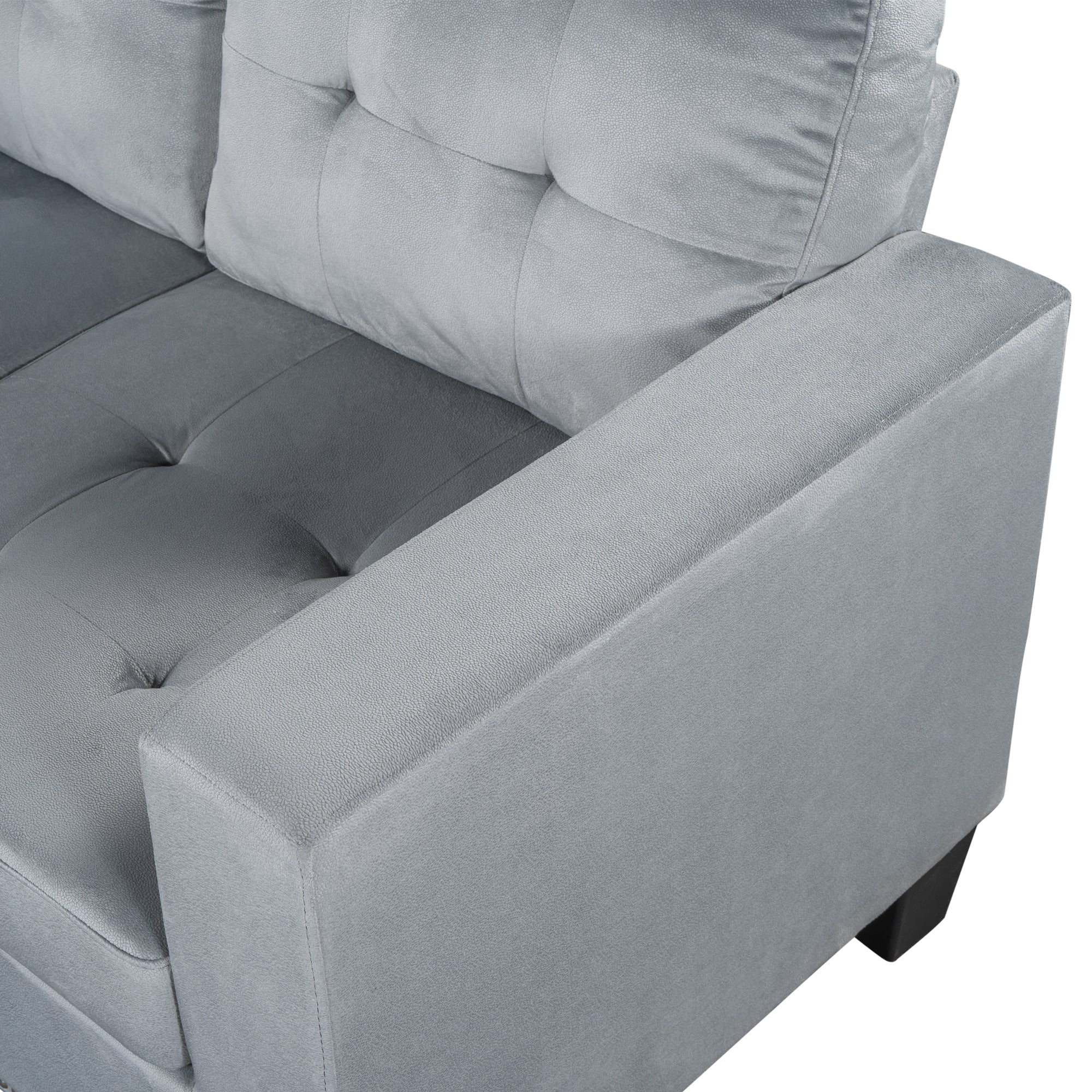 Oliver Sectional Sofa with 3 Pillows Upholstered Corner Sofa in Modern Elegant Velvet