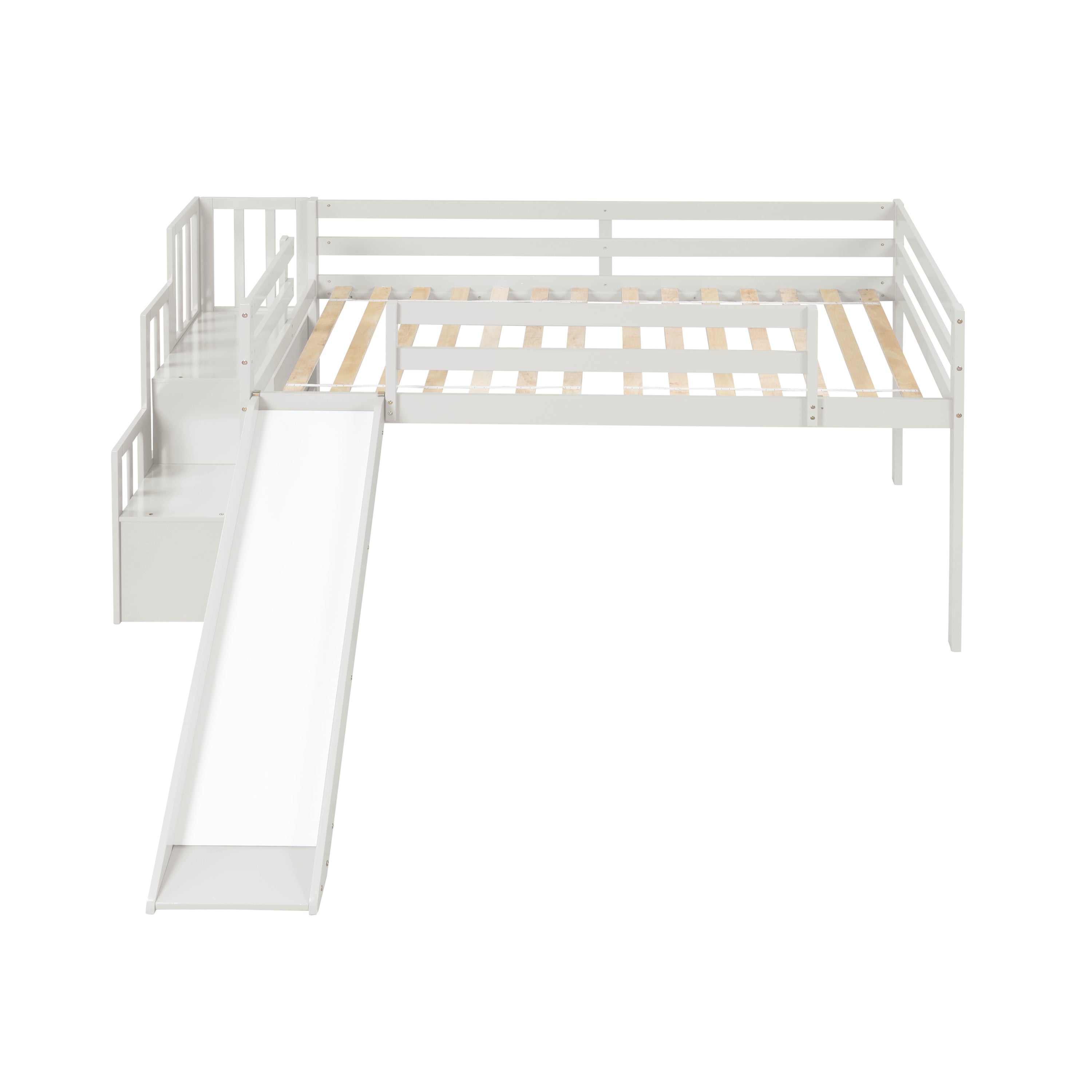 Loft Bed with Staircase (White)