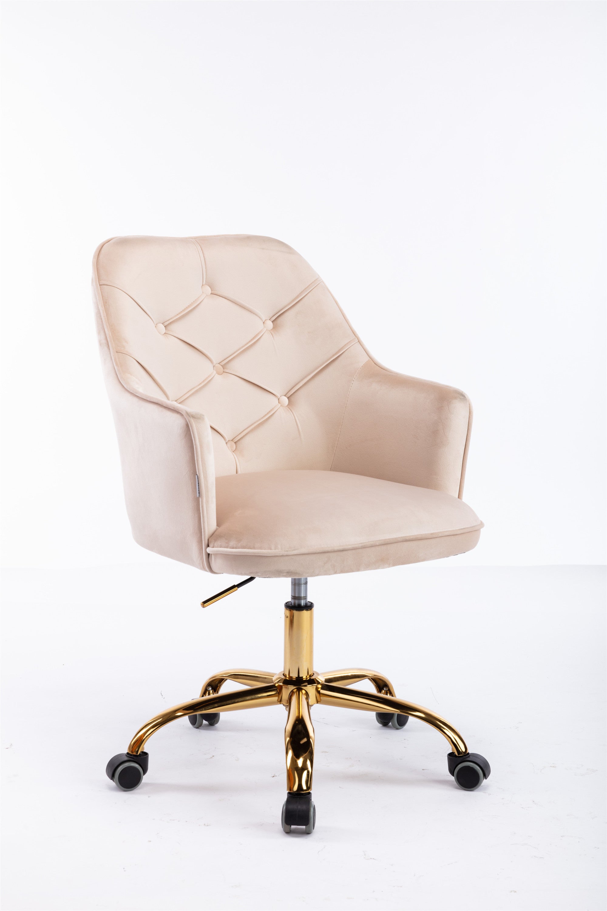 Velvet Swivel Shell Chair (Beige)