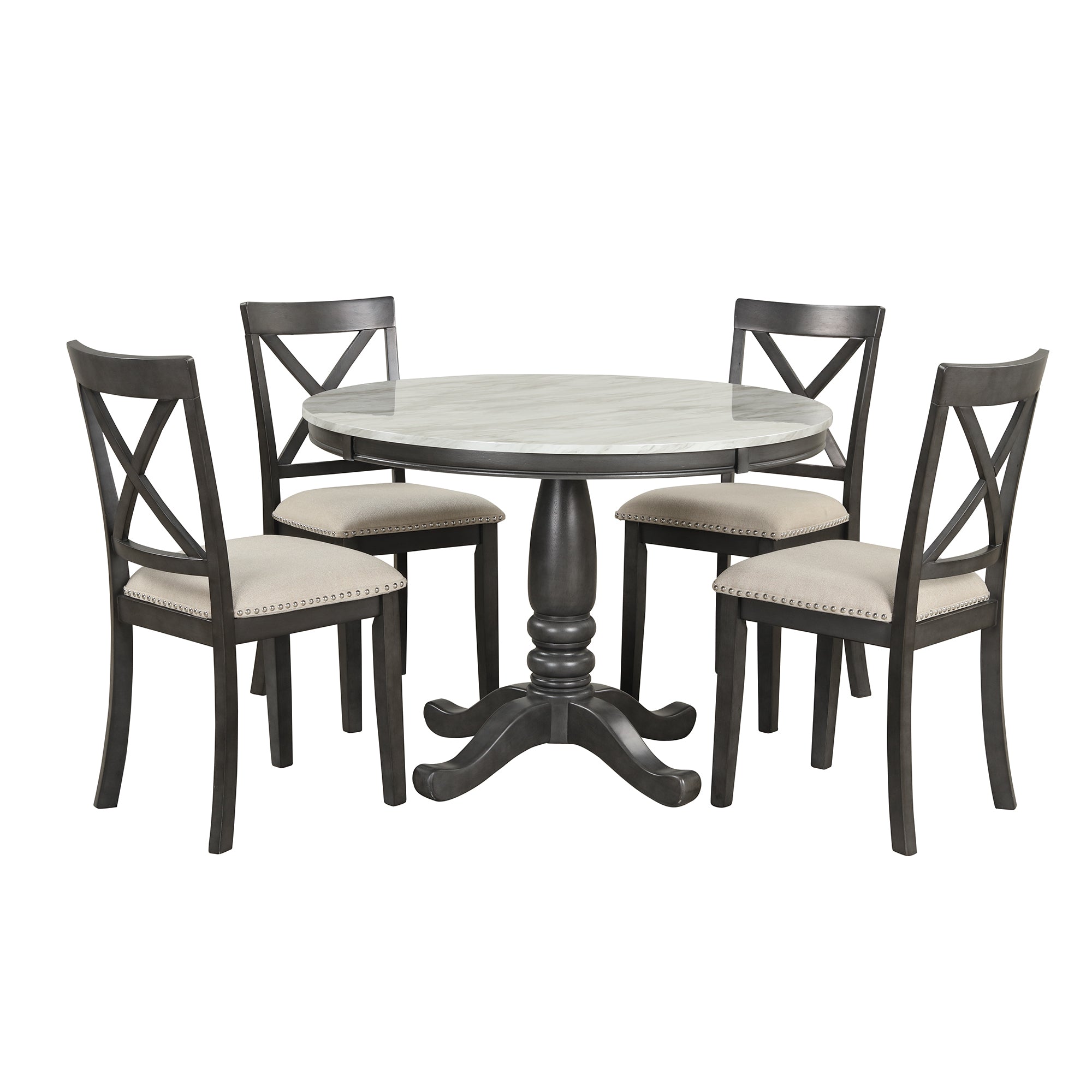 oliver. 5 Sets of 1 Solid Wood Table with 4 Chairs