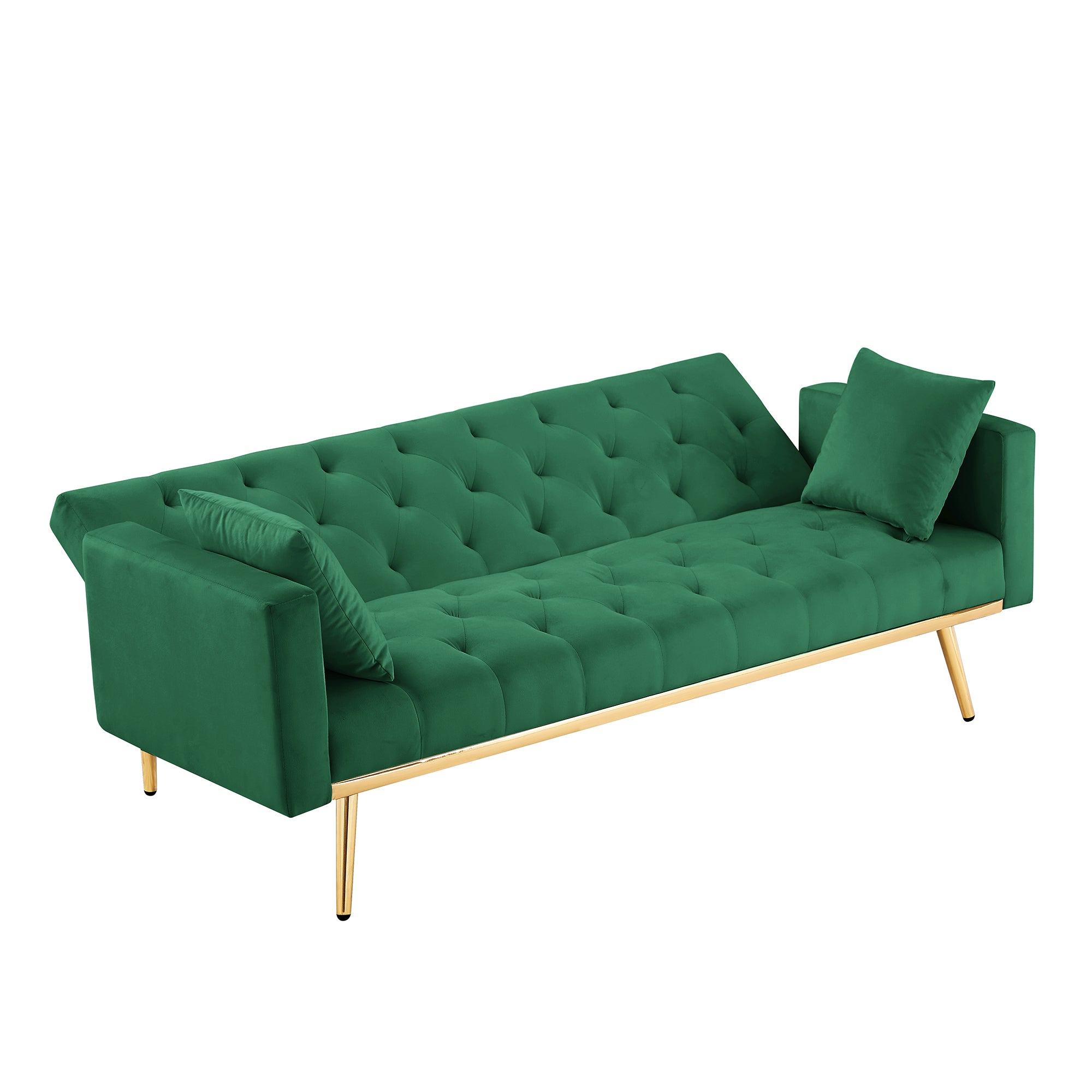 Convertible Folding Futon Sofa Bed (Green)