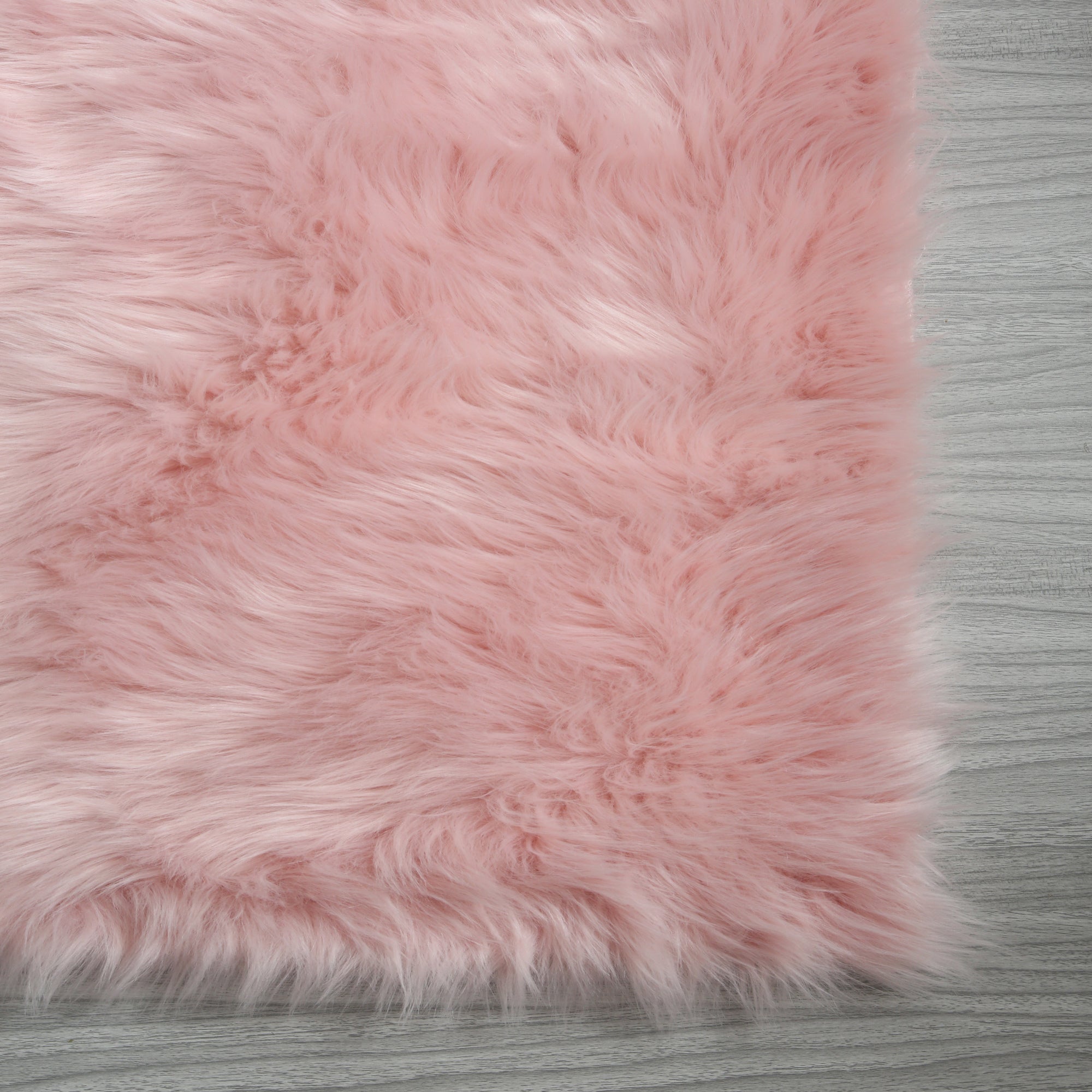 7' x 5' Cozy Collection Ultra Soft Fluffy Faux Fur Sheepskin Area Rug (Pink)