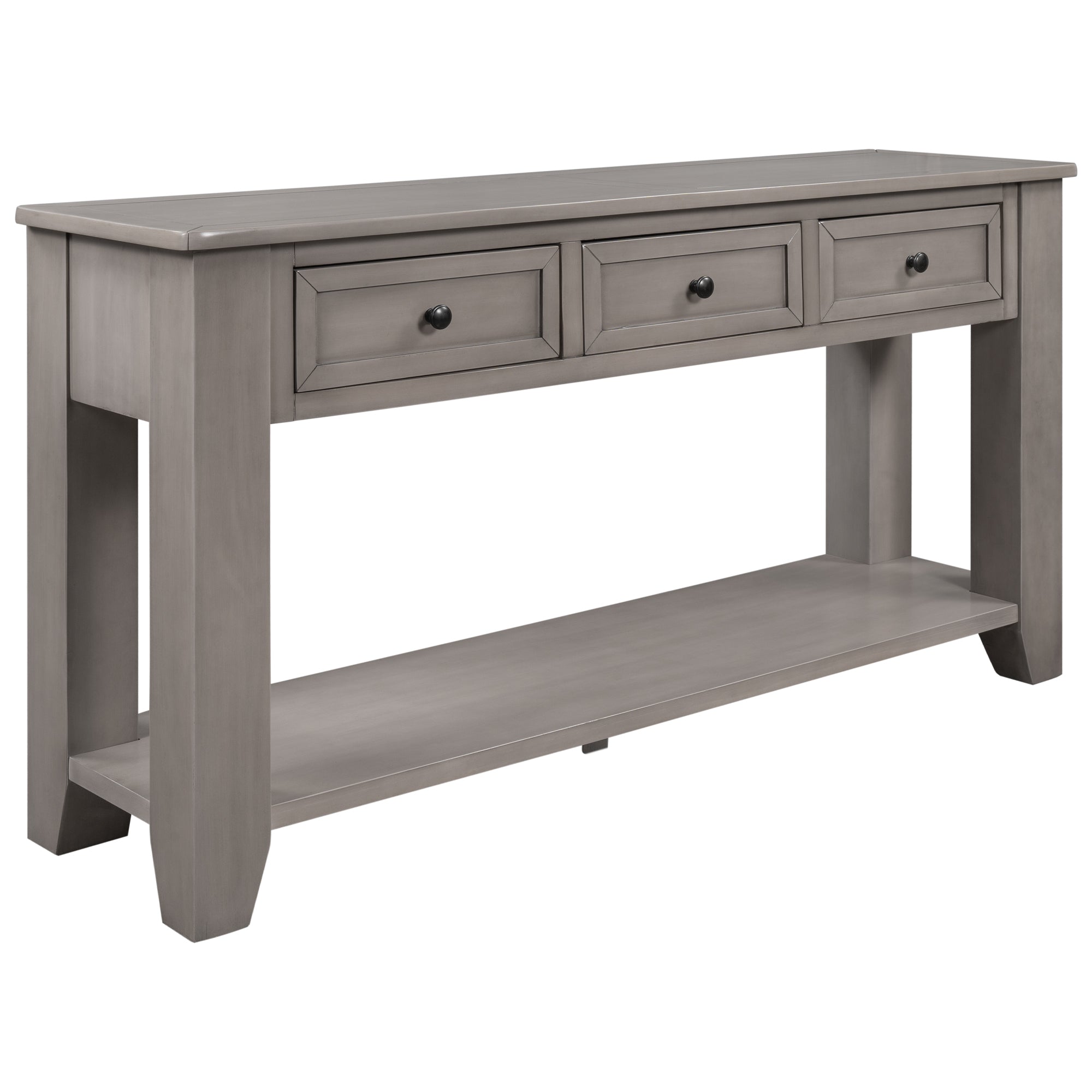 55'' Modern Console Table Sofa Table for Living Room with 3 Drawers and 1 Shelf (Gray)