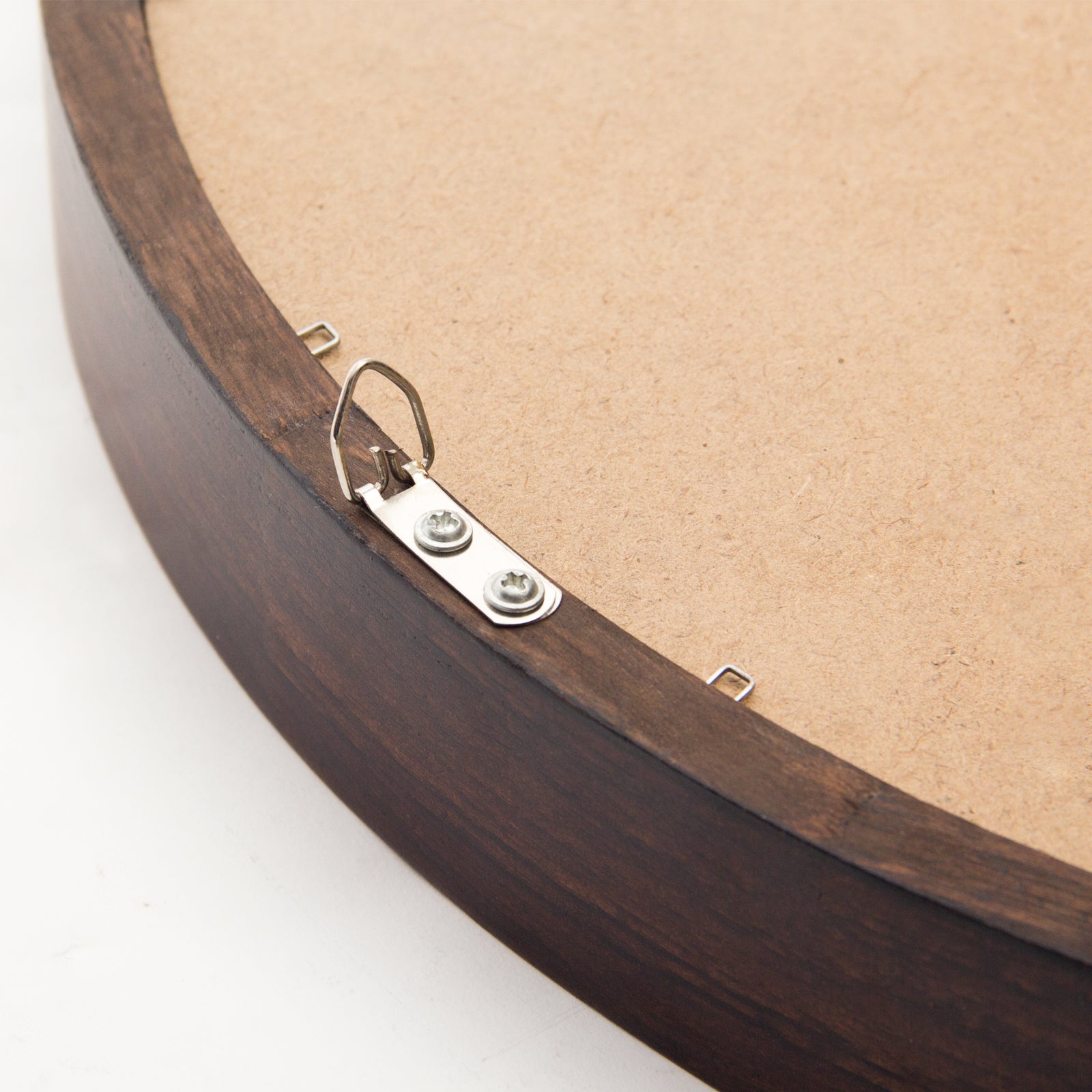 Circle Mirror with Wood Frame (Walnut Brown)
